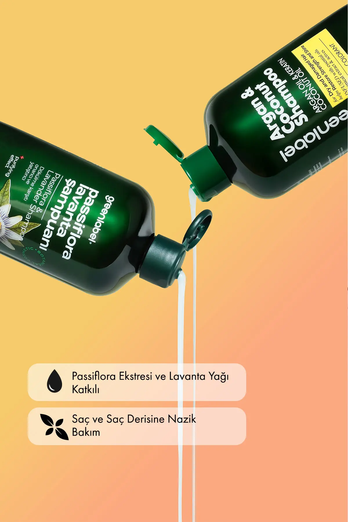 Green Label Passiflora Ve Lavanta Özlü Parabensiz Tuzsuz Kepek Karşıtı Bakım Ve Onarım Şampuanı 400ml