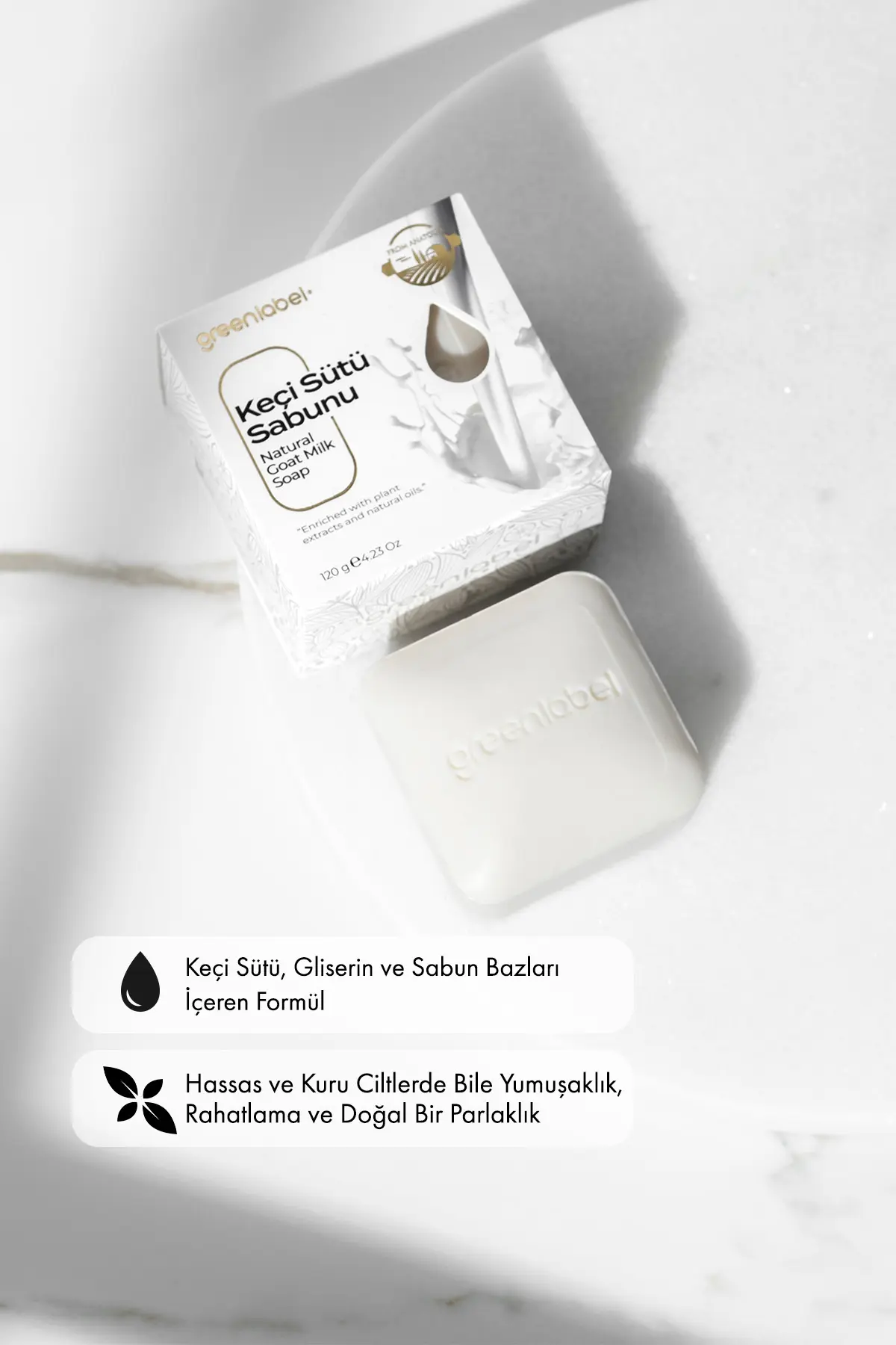 Green Label Keçi Sütü Sabunu Natural Nem Dengeleyici 120gr.