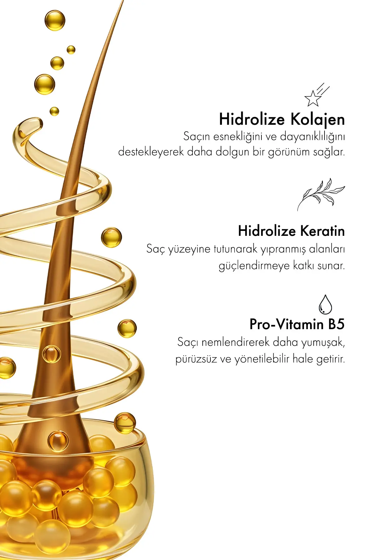 Green Label Kolajen, Keratin Ve Gül Suyu Ile Zenginleştirilen Durulamasız Saç Serumu 100 ml