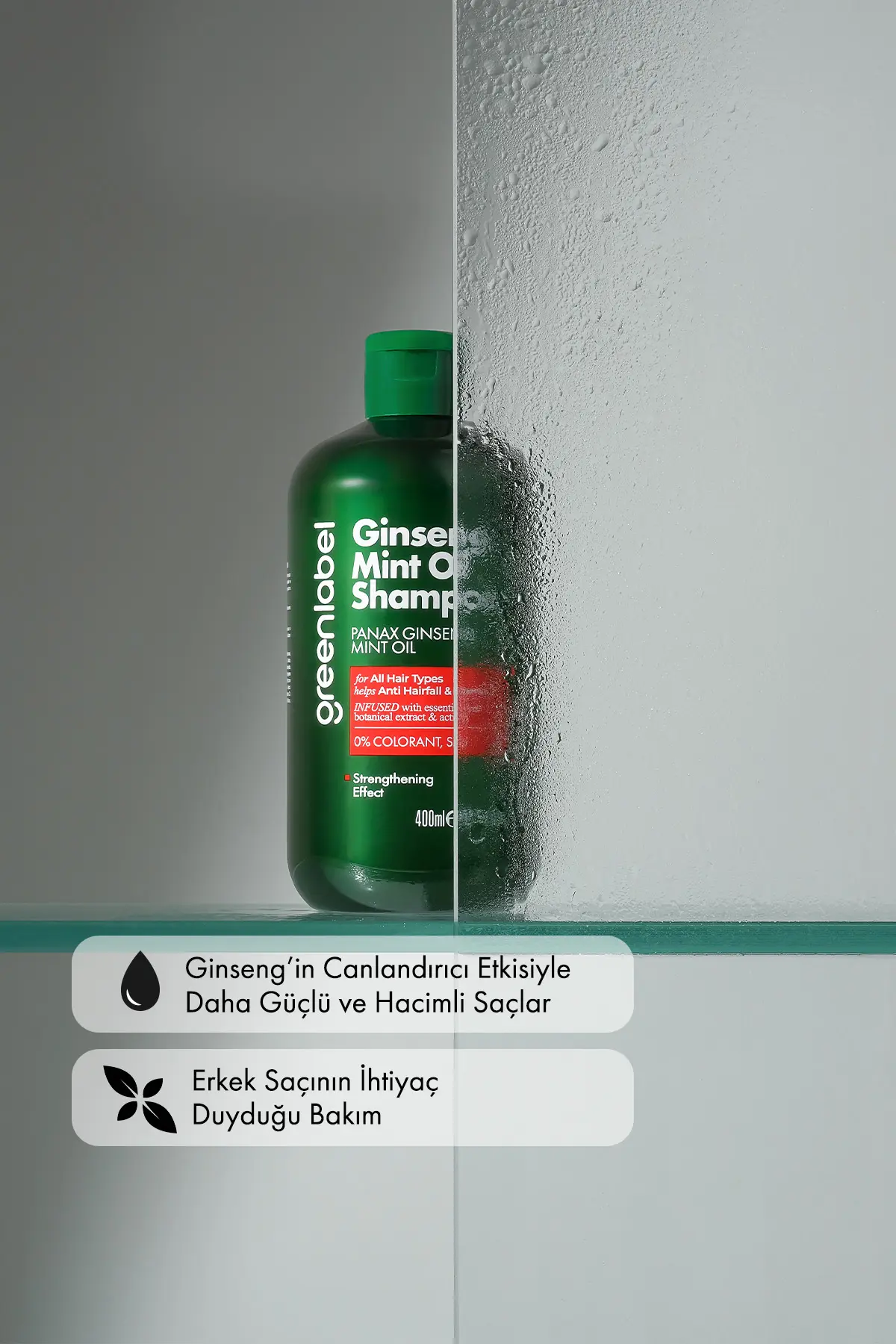 Green Label Greenlabel Ginseng Ve Nane Özlü Parabensiz Tuzsuz Kepek Karşıtı Bakım Ve Onarım Şampuanı 400ml