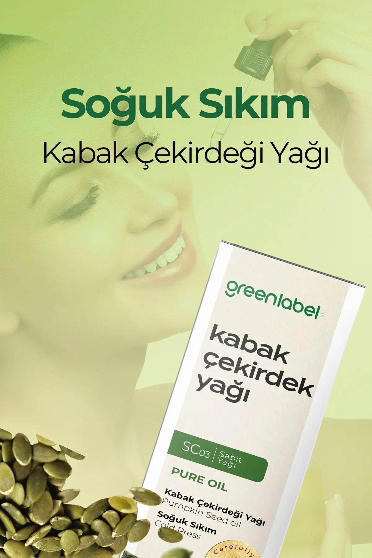 Green Label Kabak Çekirdeği Yağı Soğuk Sıkım %100 Doğal Ve Saf 180ml