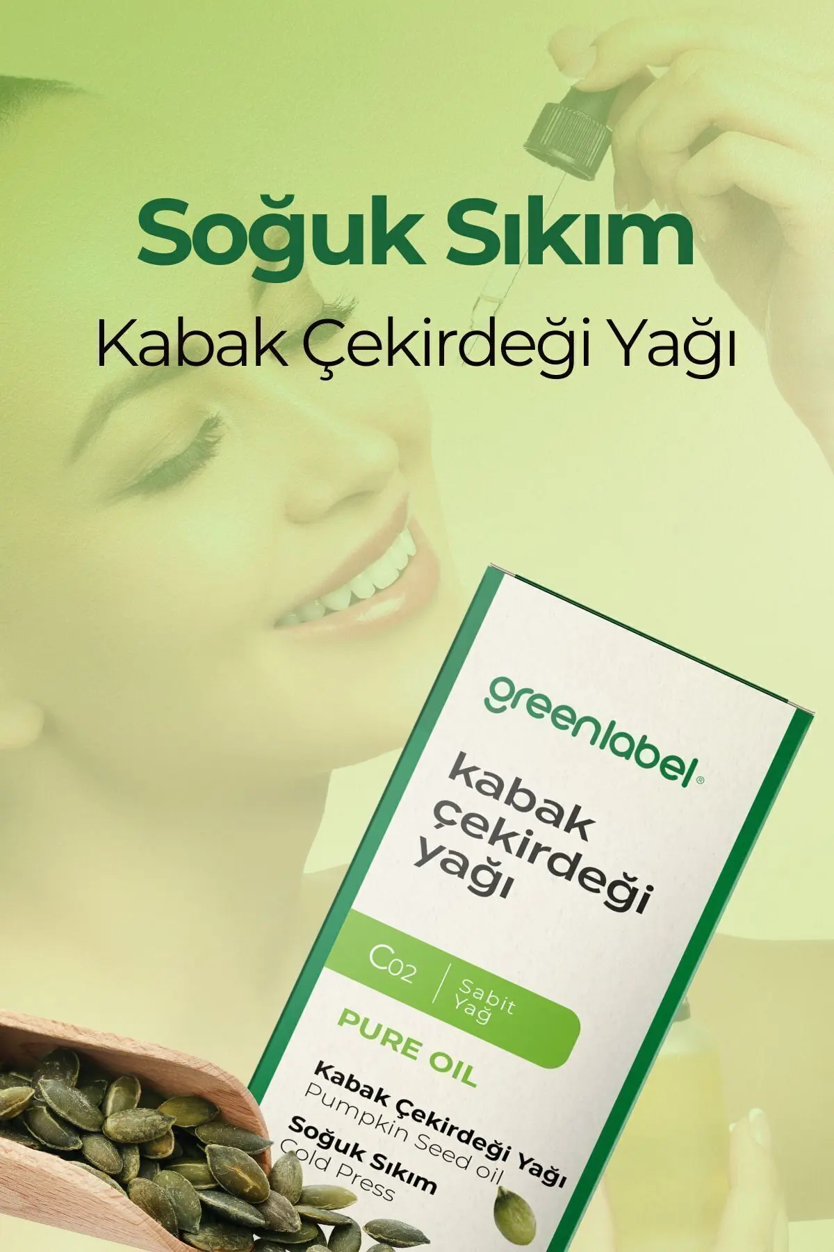 Green Label Kabak Çekirdeği Yağı Soğuk Sıkım %100 Doğal Ve Saf 50ml