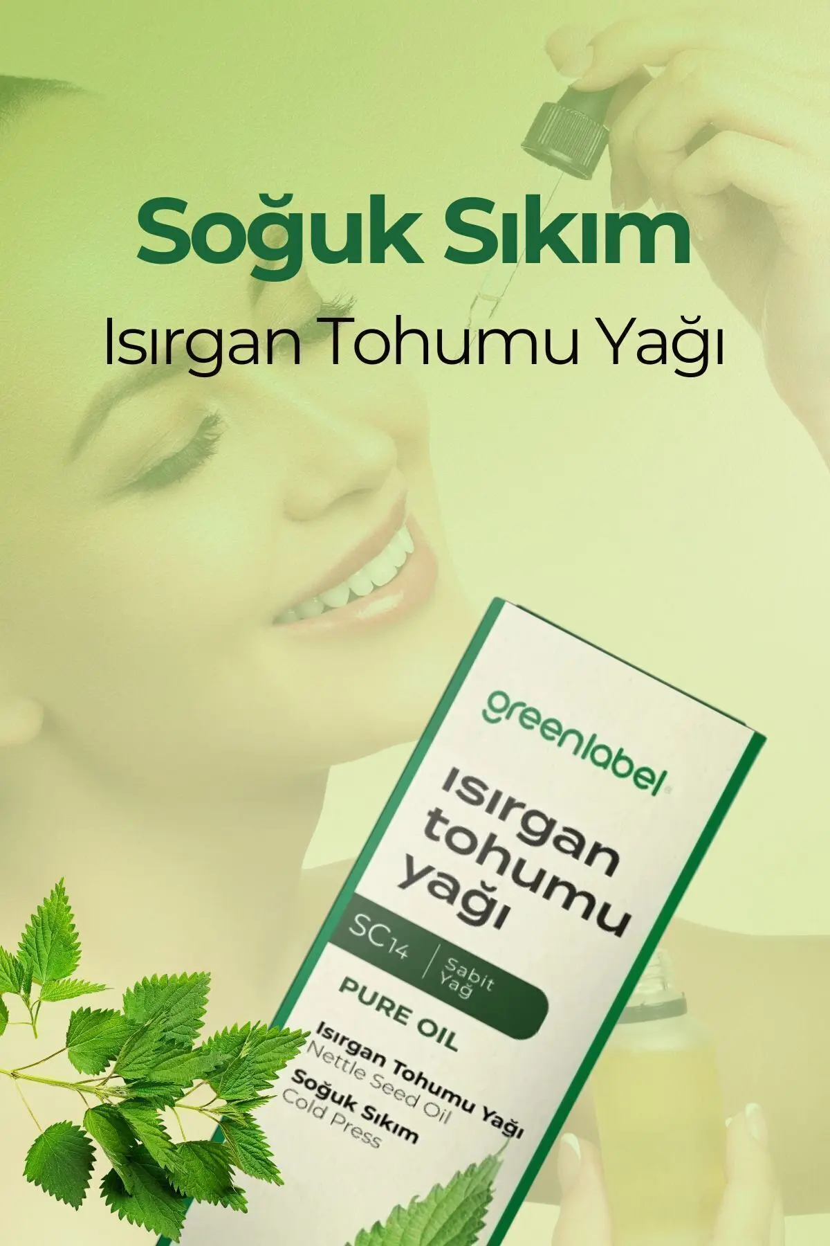 Green Label Isırgan Tohumu Yağı Soğuk Sıkım %100 Doğal Ve Saf 20ml