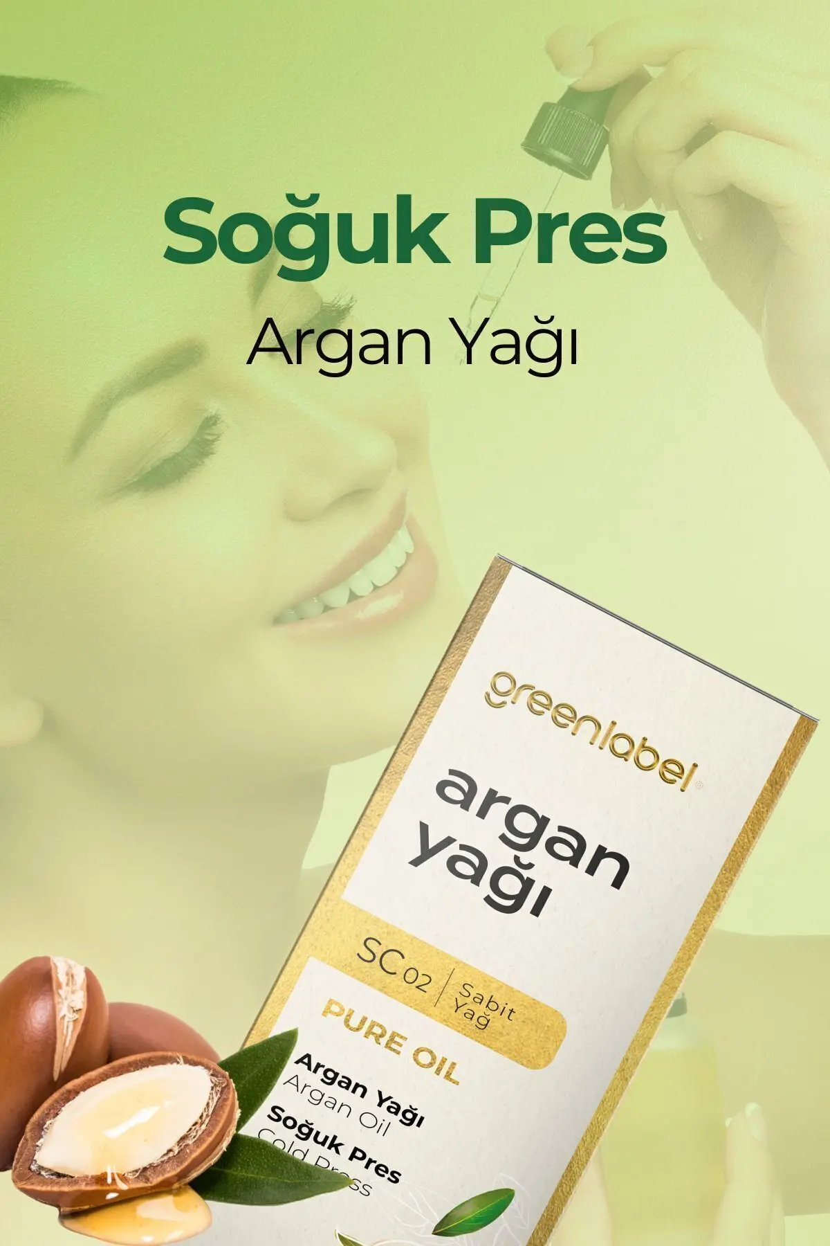Green Label Argan Yağı Soğuk Sıkım %100 Doğal Ve Saf 50 ml
