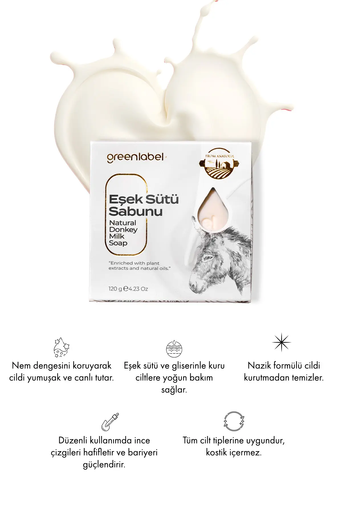 Green Label Eşek Sütü Sabunu Natural Canlandırıcı Ve Besleyici 120gr.