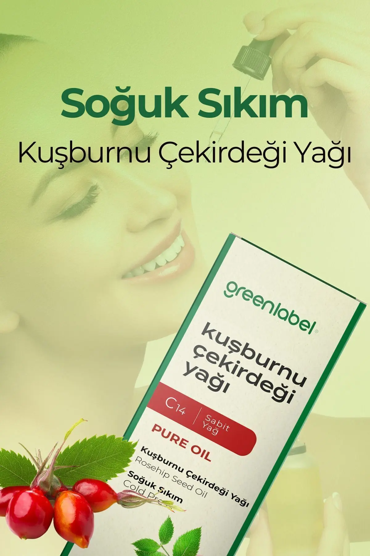 Green Label Kuşburnu Çekirdeği Yağı Soğuk Sıkım %100 Doğal Ve Saf 20ml