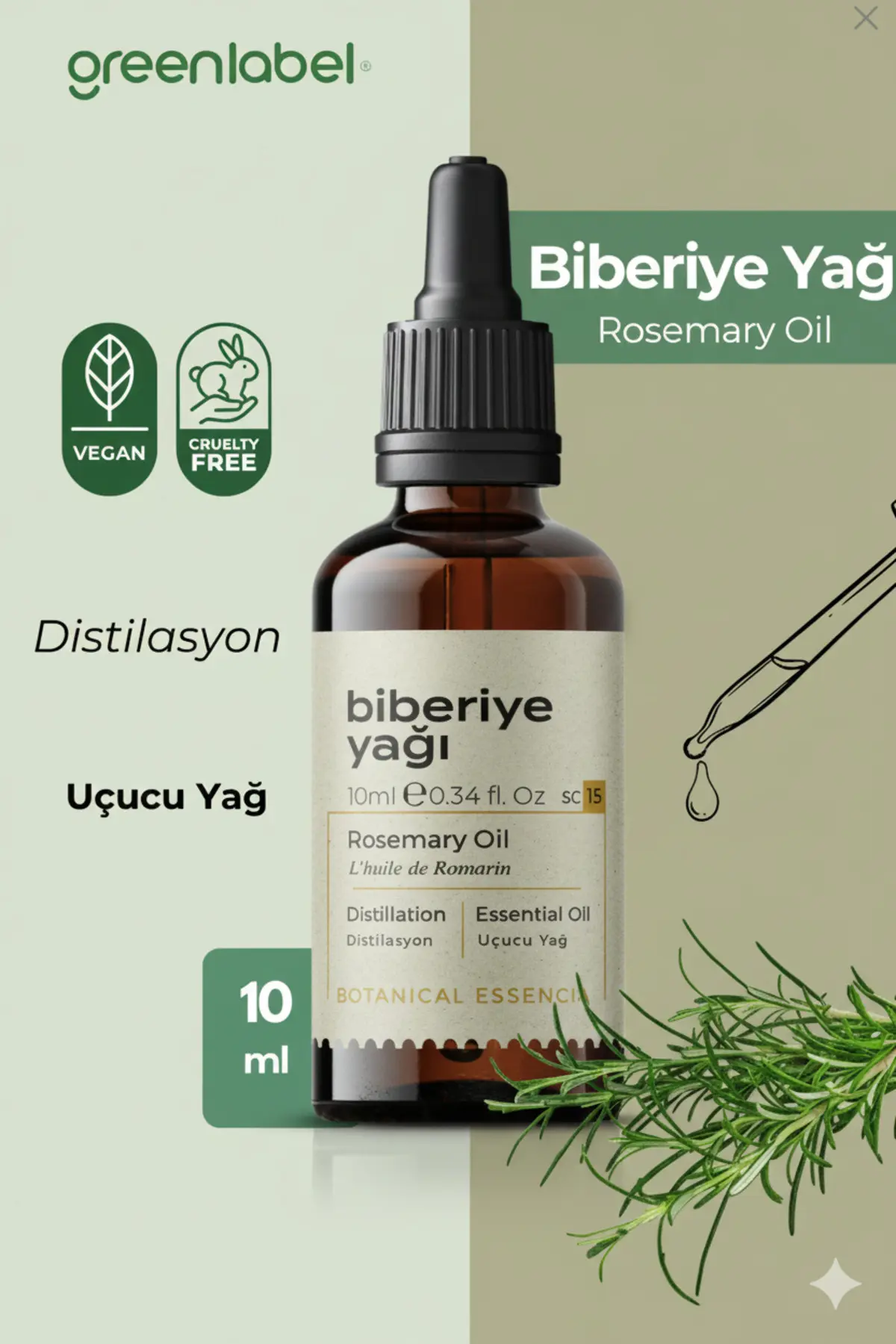 Green Label Biberiye Yağı %100 Doğal Ve Saf 10ml