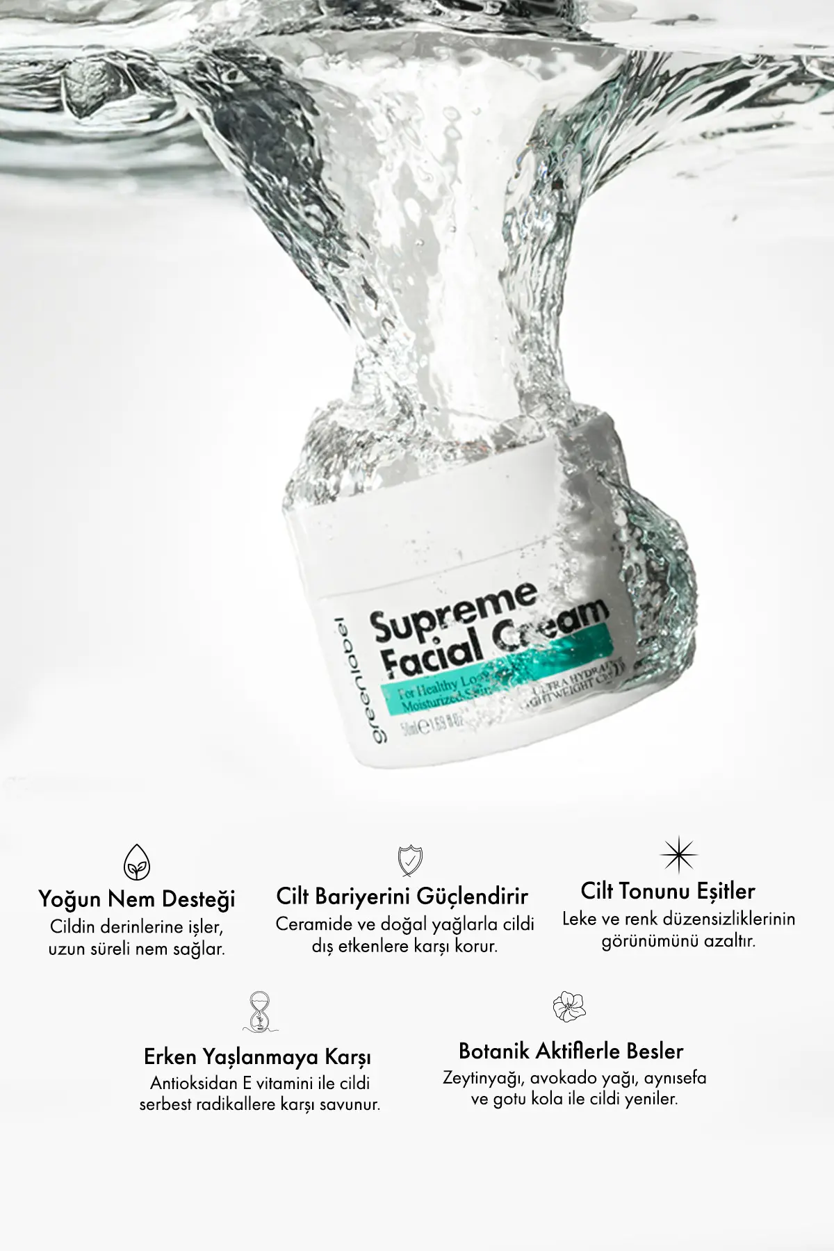 Green Label Ultra Nemlendirme Etkili Supreme Facial Yoğun Nemlendirici Yüz Bakım Kremi