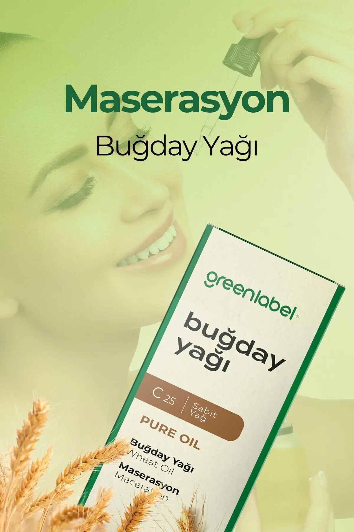 Green Label Buğday Yağı Soğuk Sıkım %100 Doğal Ve Saf 20ml