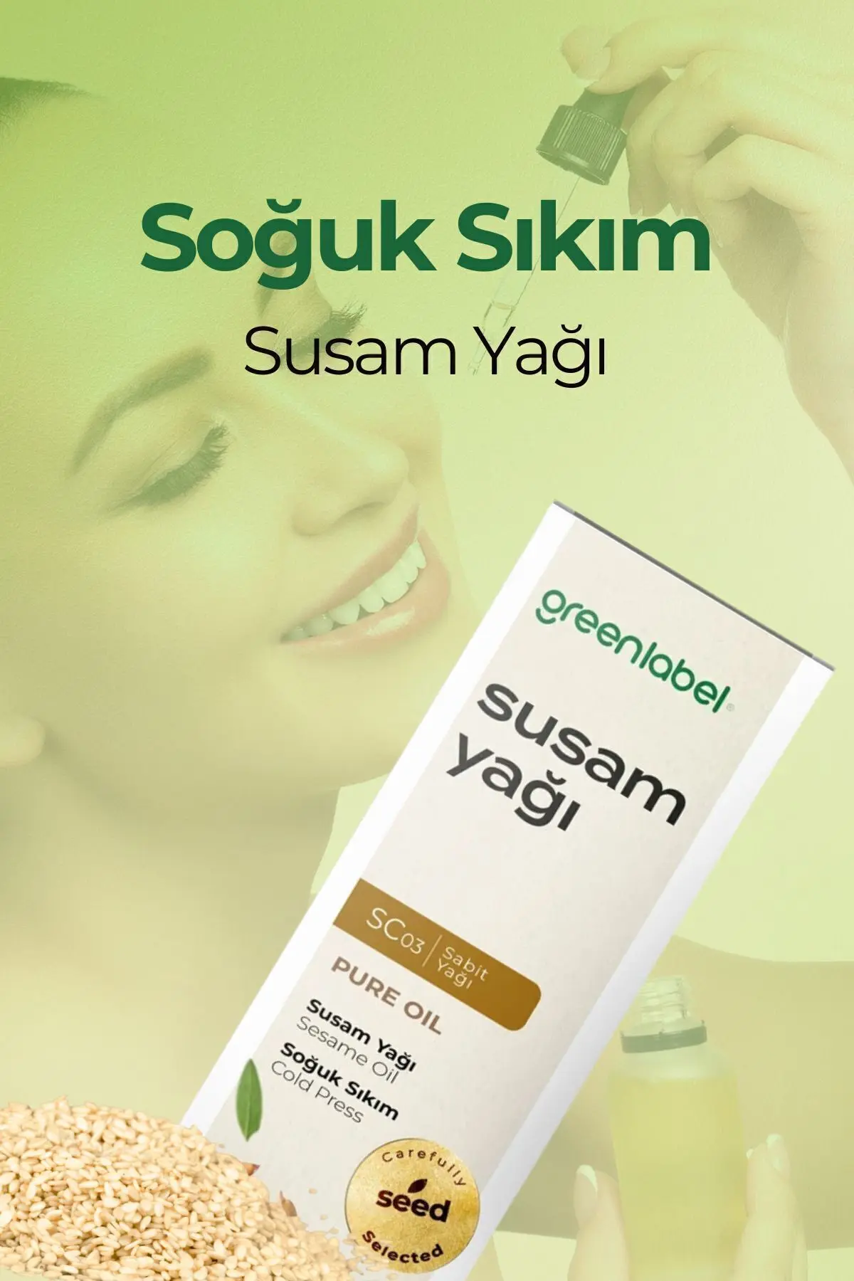 Green Label Susam Yağı Soğuk Sıkım %100 Doğal Ve Saf 180ml