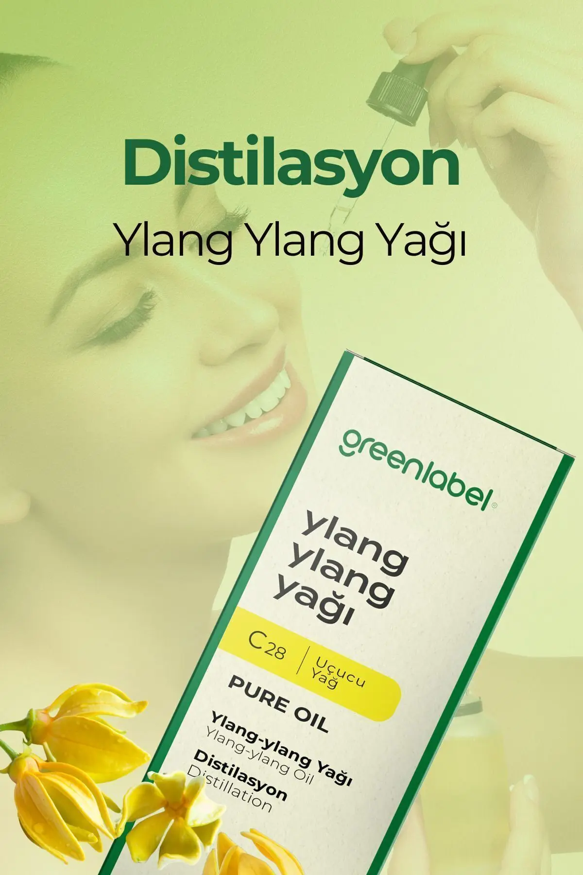 Green Label Ylang Ylang Yağı Dişil Enerji Arttırıcı Ve Frekans Yükseltici Essential Oil 10ml