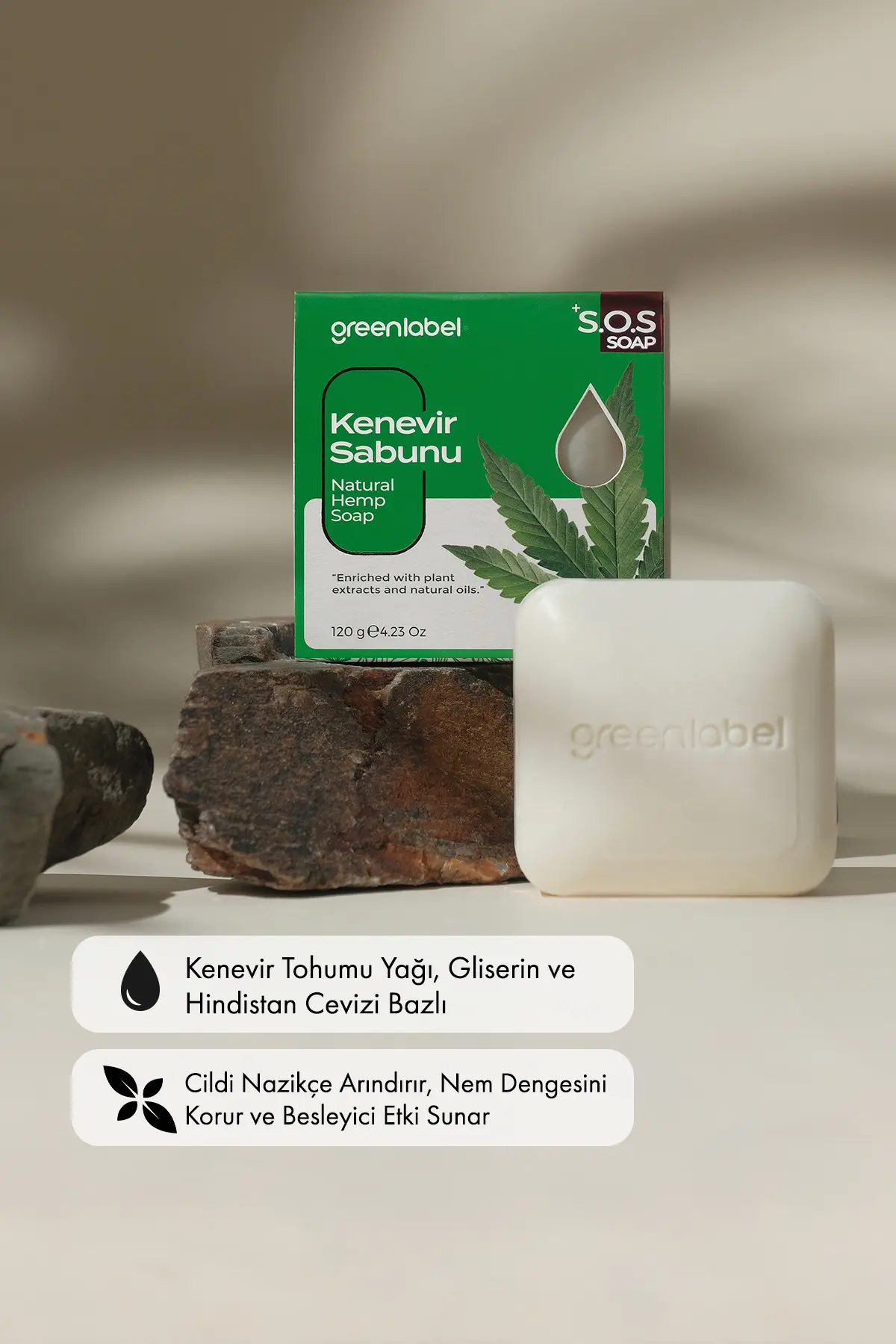Green Label Kenevir Sabunu Natural 120gr.