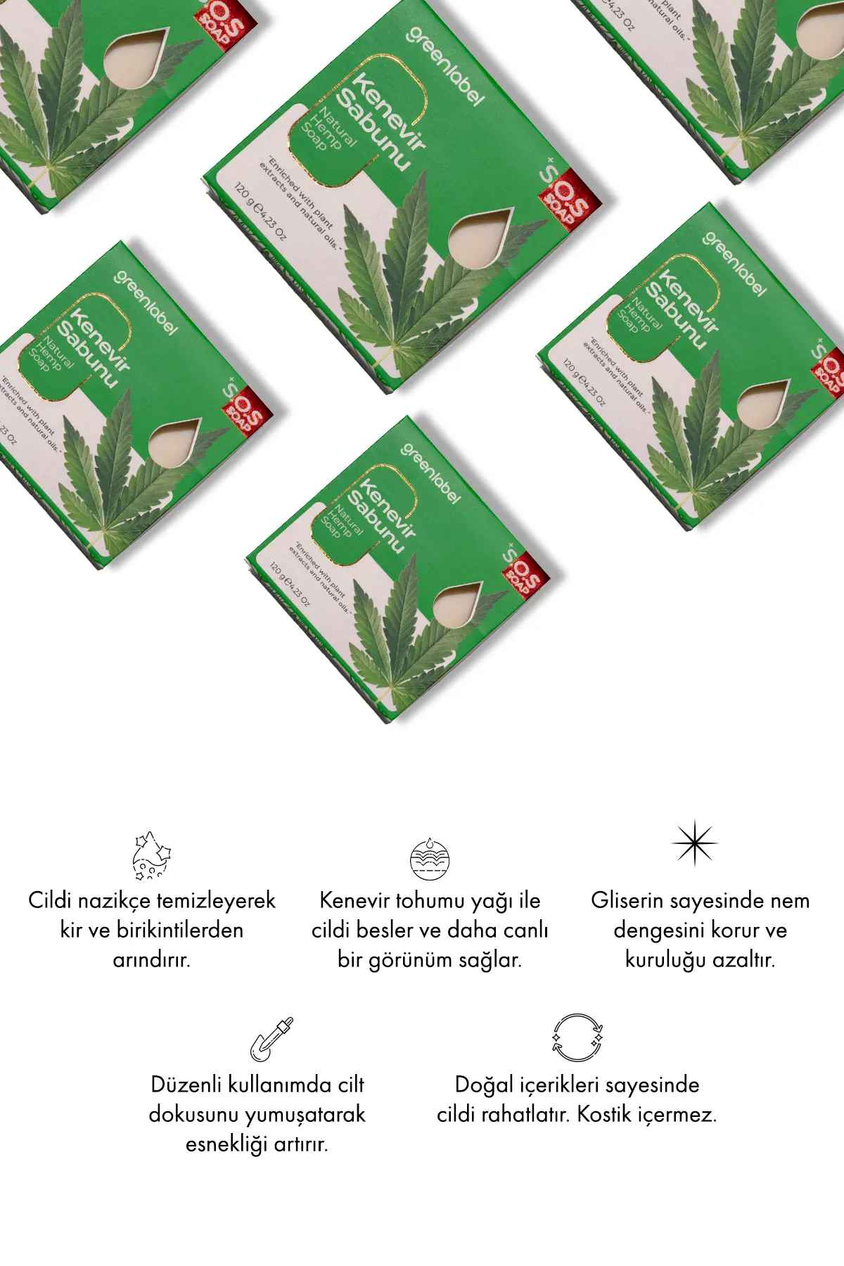 Green Label Kenevir Sabunu Natural 120gr.