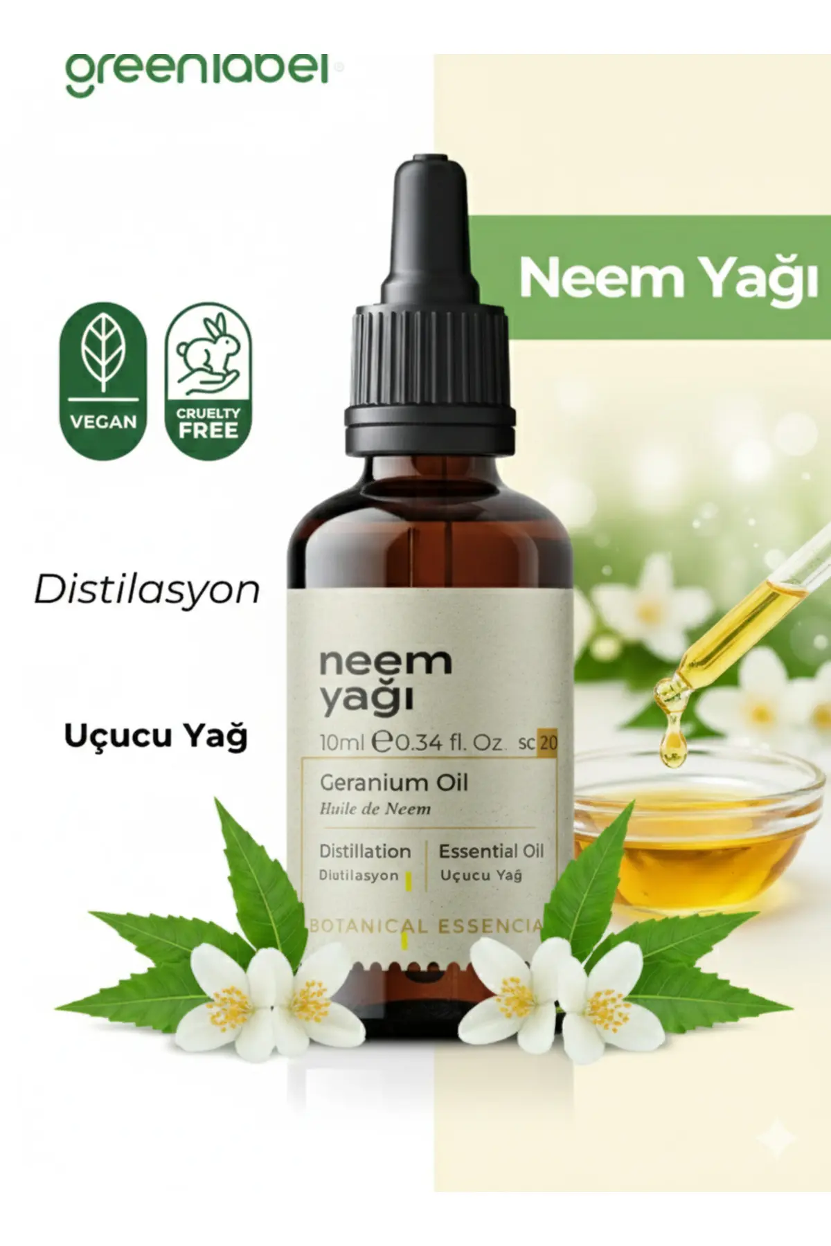 Green Label Saf Neem Yağı 10ml