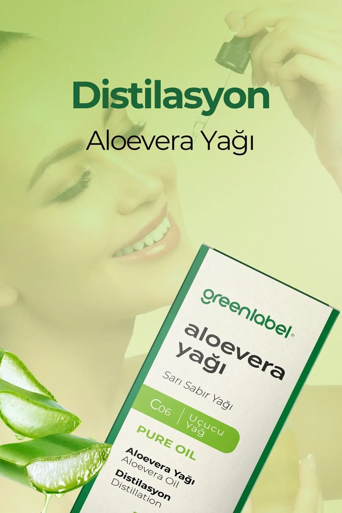 Green Label Aloevera Yağı Soğuk Sıkım %100 Doğal Ve Saf 20ml