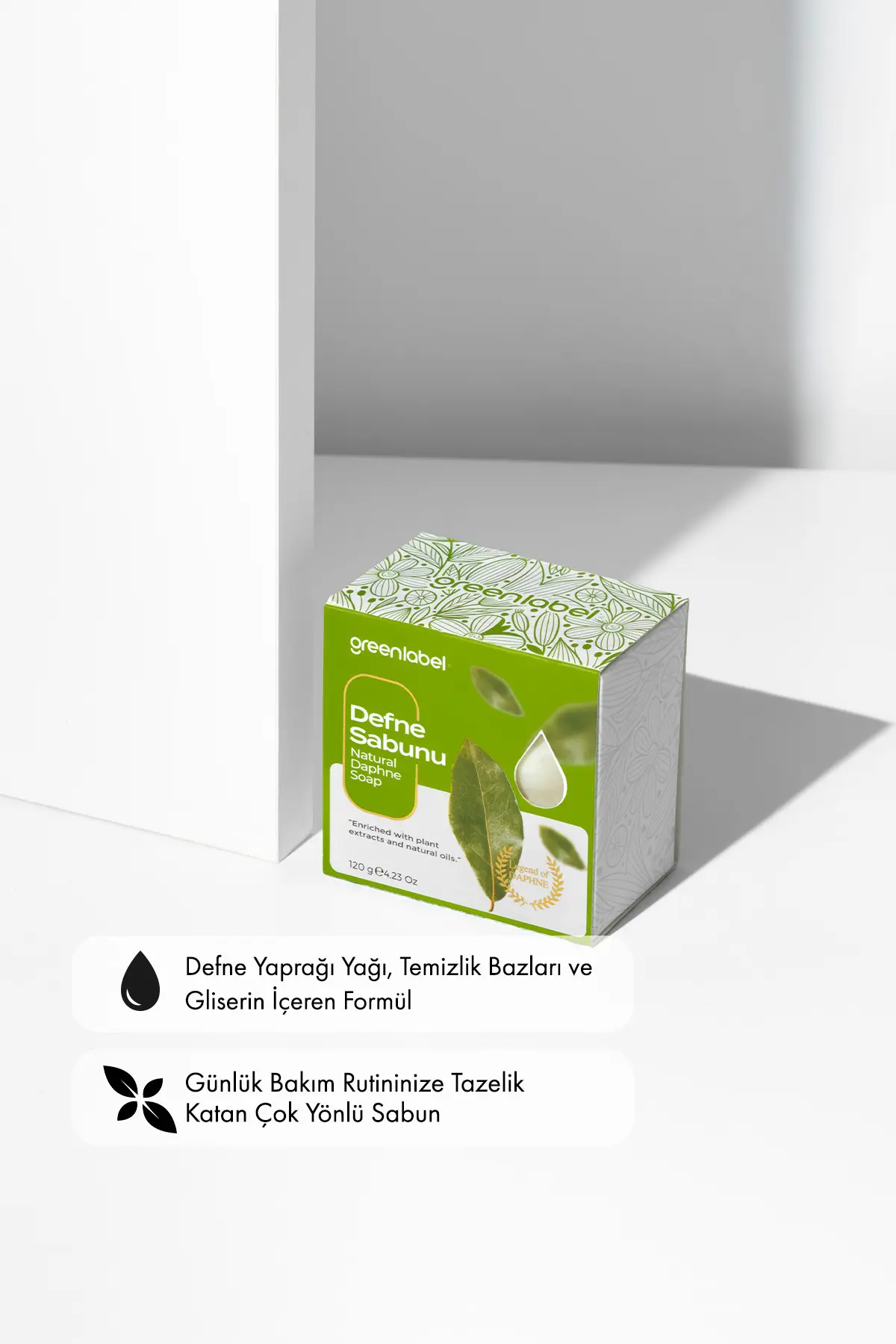 Green Label Defne Sabunu Natural Saç Ve Cilt Için 120gr.