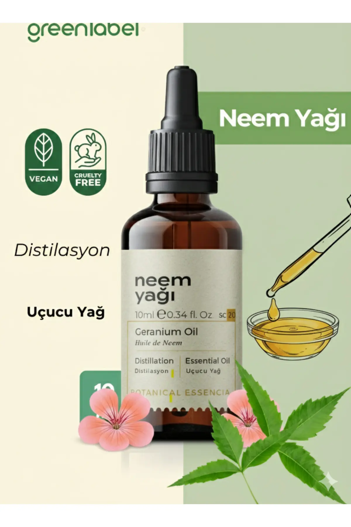 Green Label Saf Neem Yağı 10ml