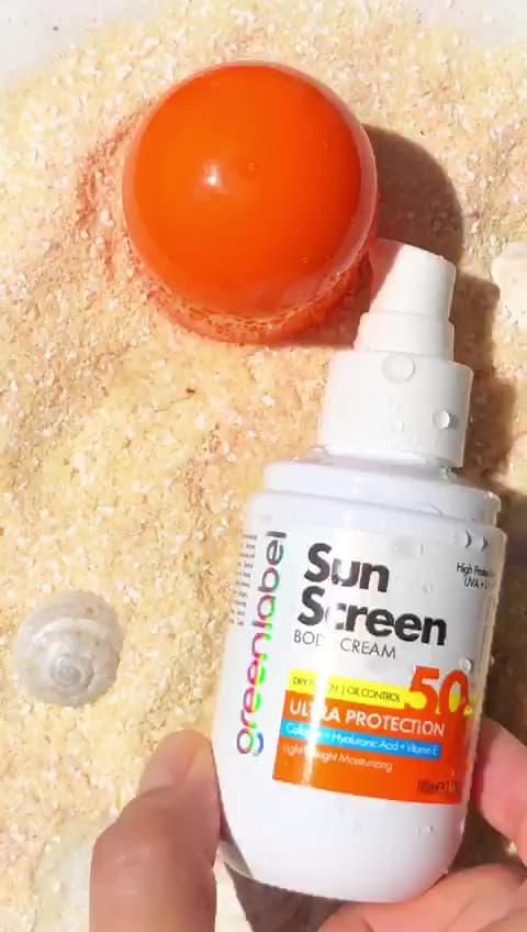 Green Label Vücut Güneş Kremi Kolajen, Hyalüronik Asit ve Vitamin E İçeren 50 Spf Korumalı Sun Screen 100 ml
