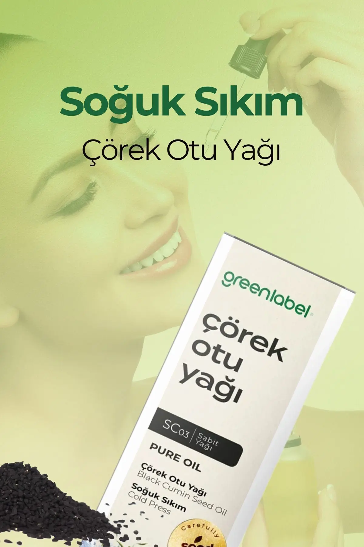 Green Label Çörek Otu Yağı %100 Doğal Ve Saf 180 ml