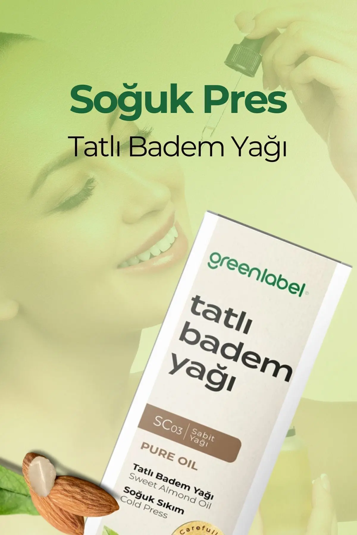 Green Label Tatlı Badem Yağı 180 ml