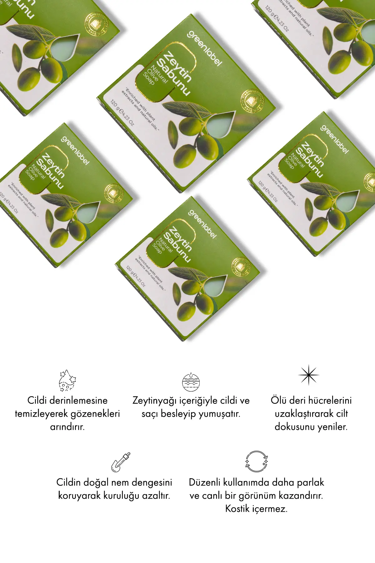 Green Label Zeytinyağı Sabunu Natural Saç Ve Cilt Besleyici 120gr.