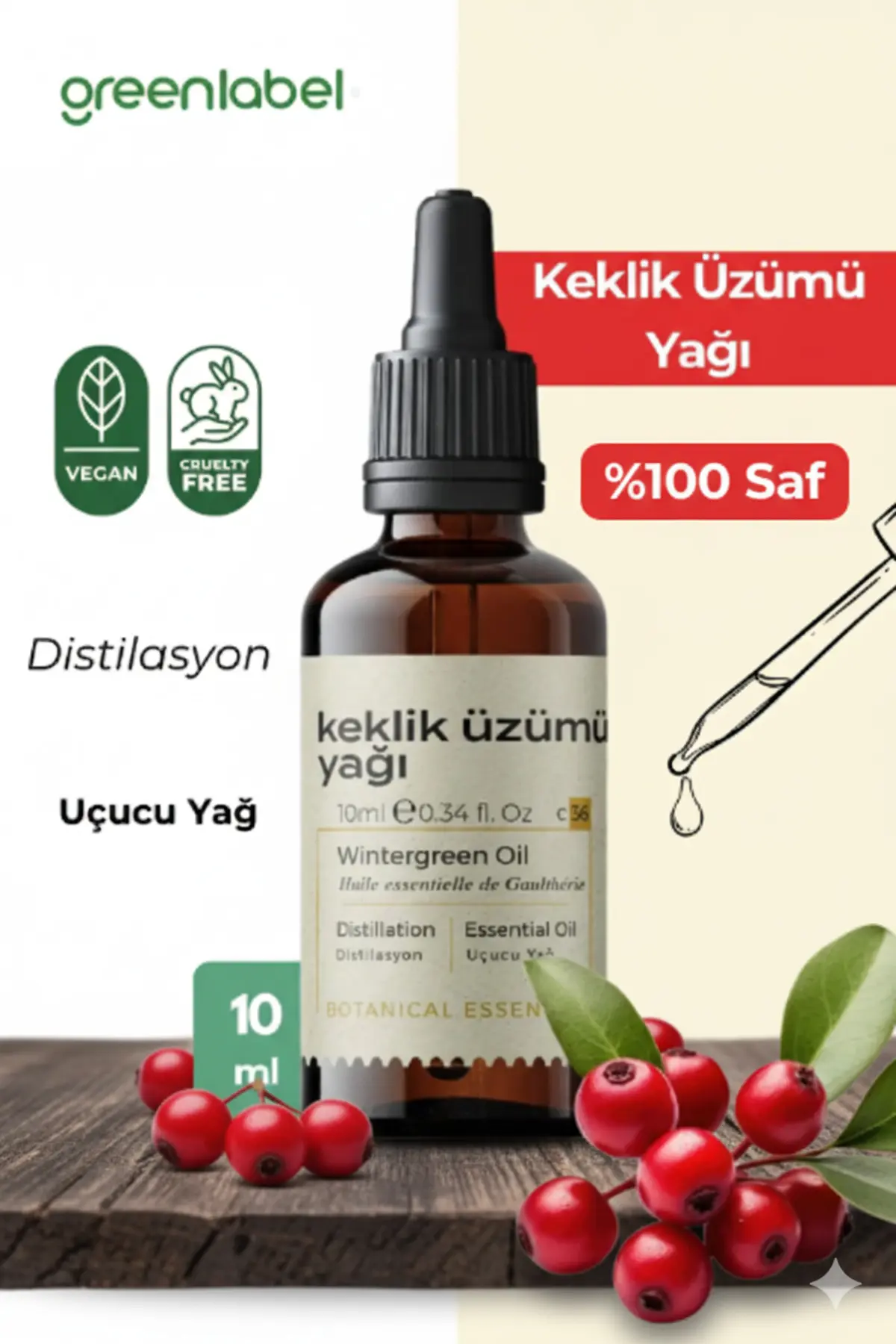 Green Label Keklik Üzümü Yağı %100 Saf Doğal Ve Organik 10ml