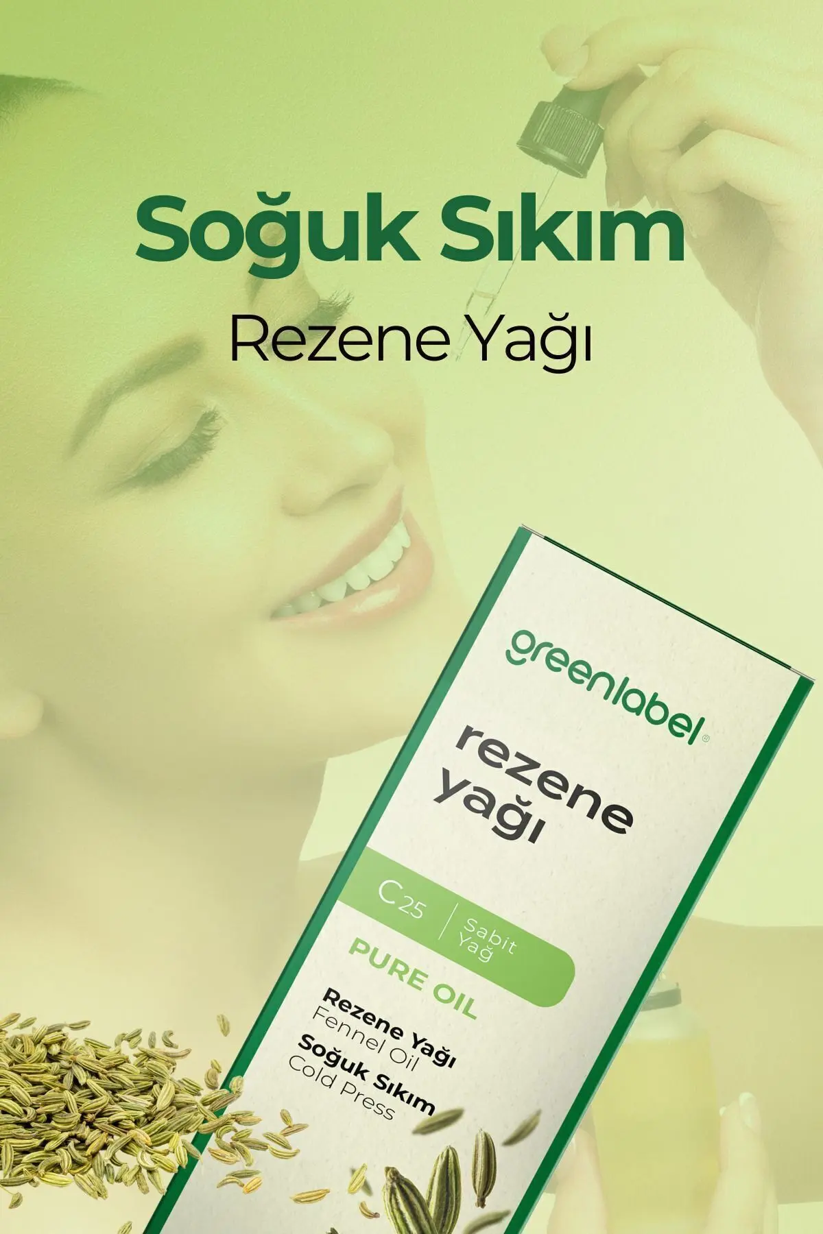 Green Label Rezene Yağı Soğuk Sıkım %100 Doğal Ve Saf 20ml