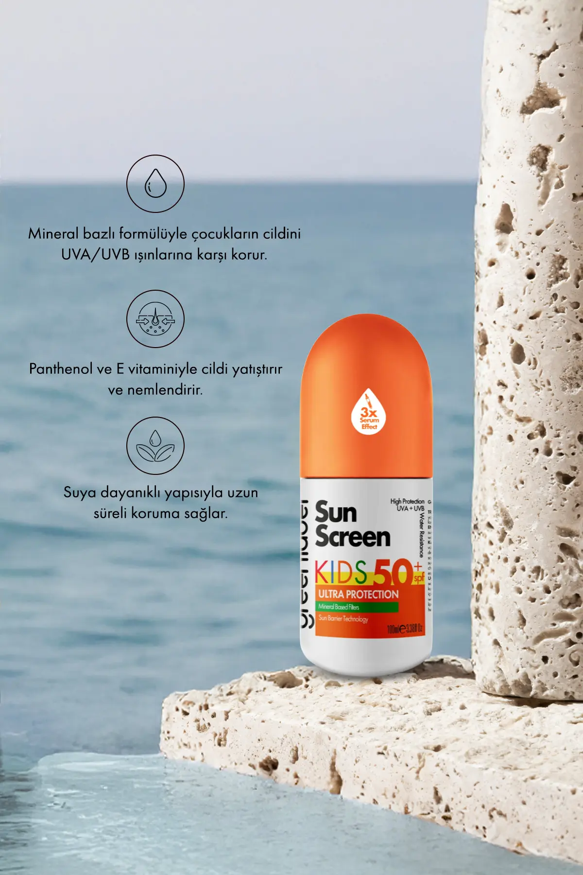 Green Label Çocuk Yüz Ve Vücut Kremi Yüksek Korumalı Kids Sun Spf 50 Mineral Bazlı Güneş Koruyucu Krem 100 ml