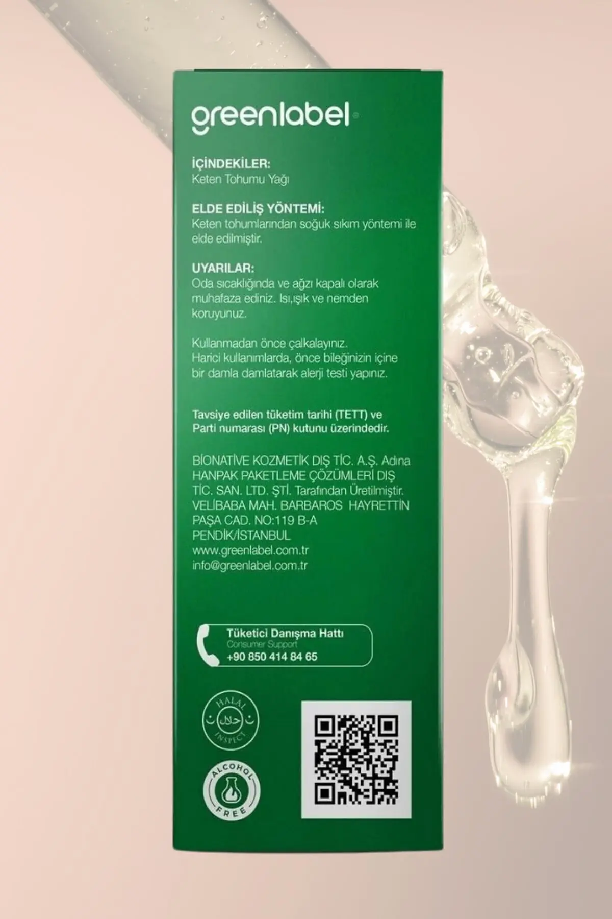 Green Label Keten Tohumu Yağı Soğuk Sıkım %100 Doğal Ve Saf 50ml