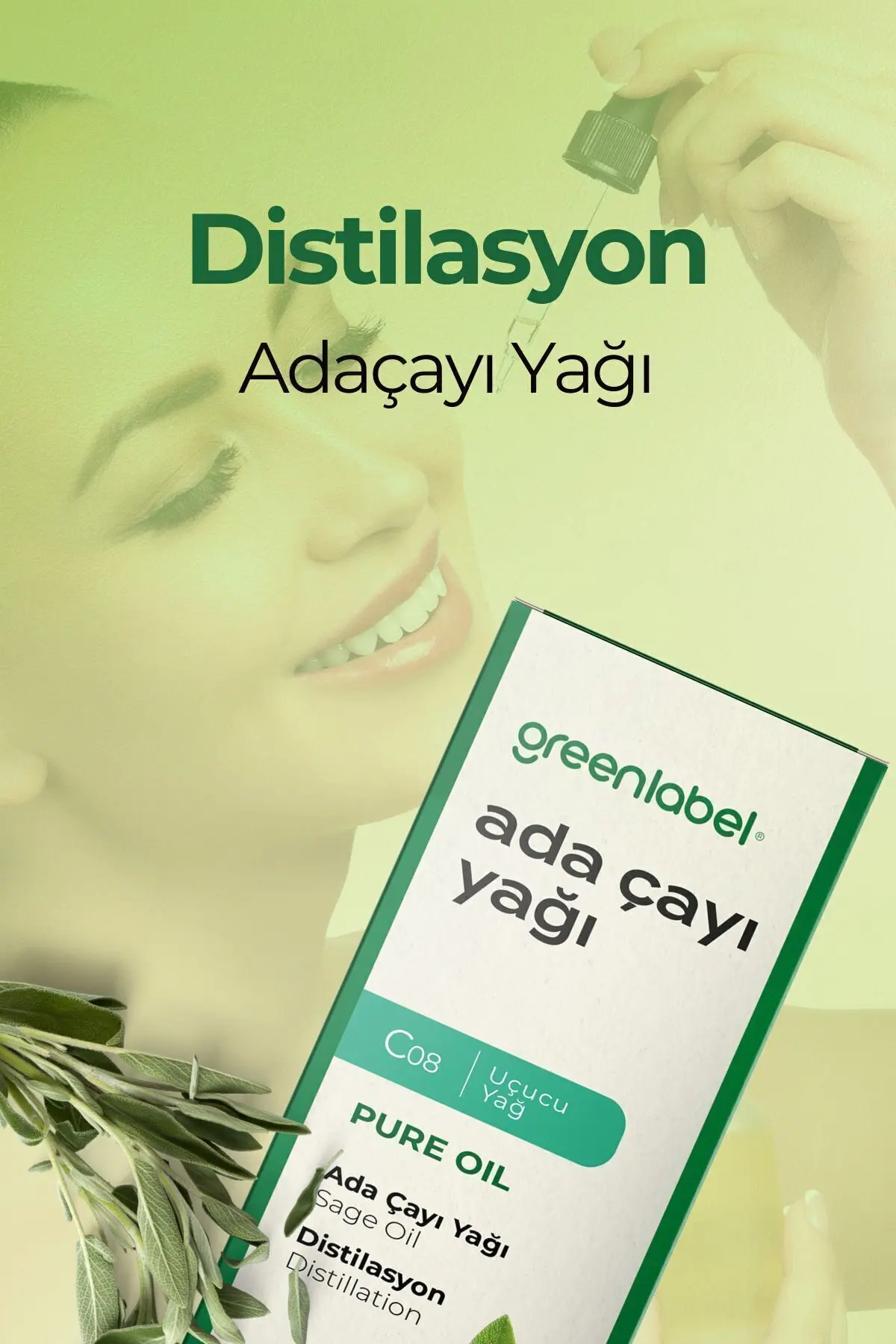 Green Label Adaçayı Yağı (ACI ELMA YAĞI) %100 Doğal Ve Saf 20ml