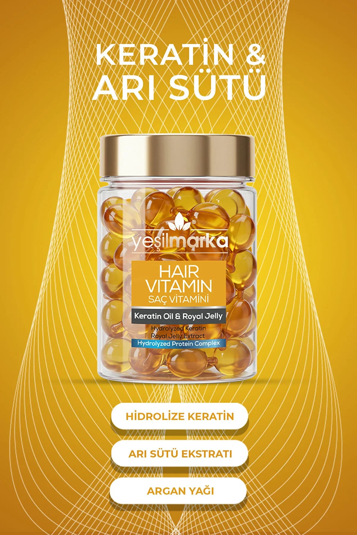 yeşilmarka Canlandırıcı, Onarıcı ve Dökülme Karşıtı Saç Vitamini Bakım Seti (90 Kapsül)