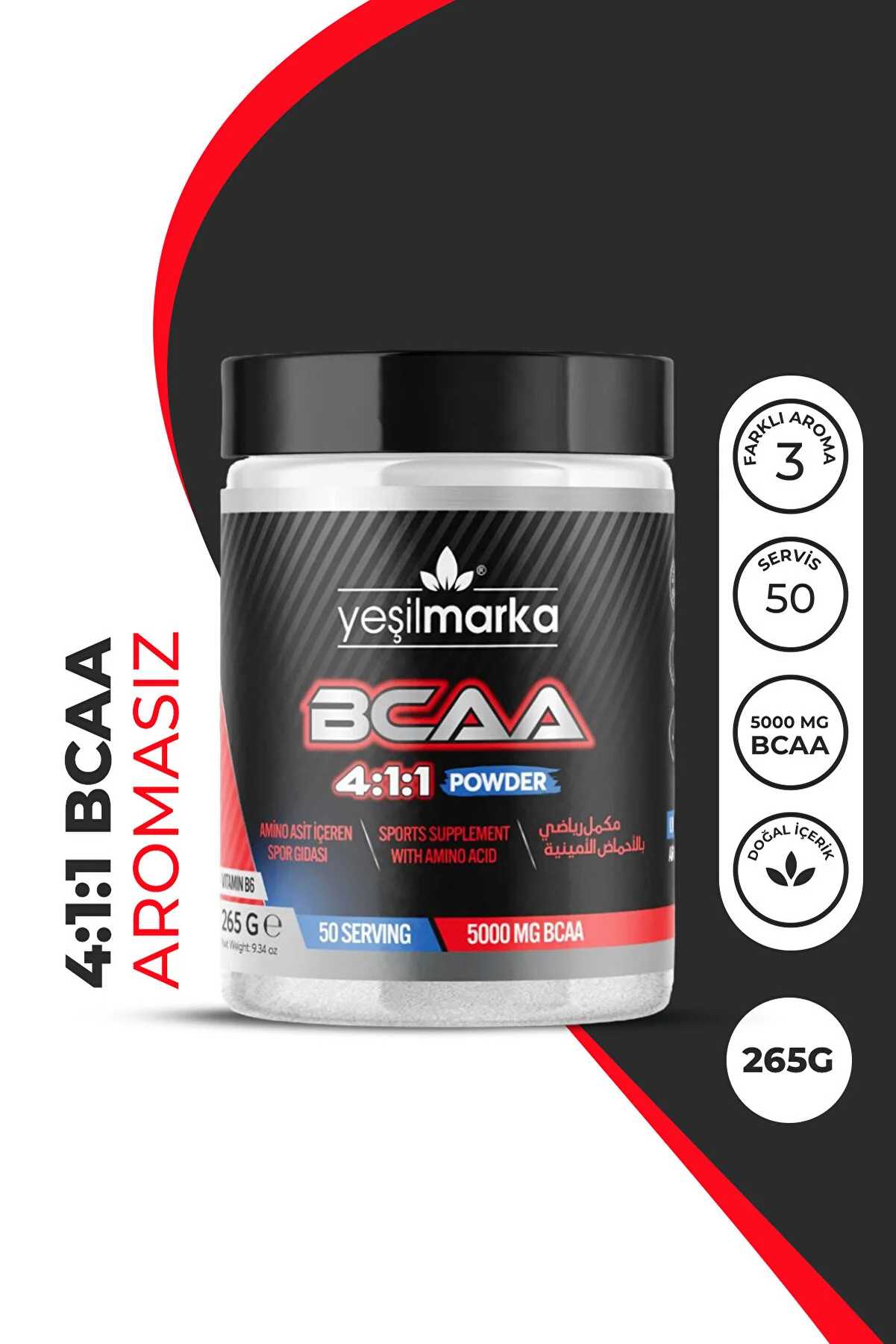 yeşilmarka Vegan Bcaa - Aromasız Amino Asit
