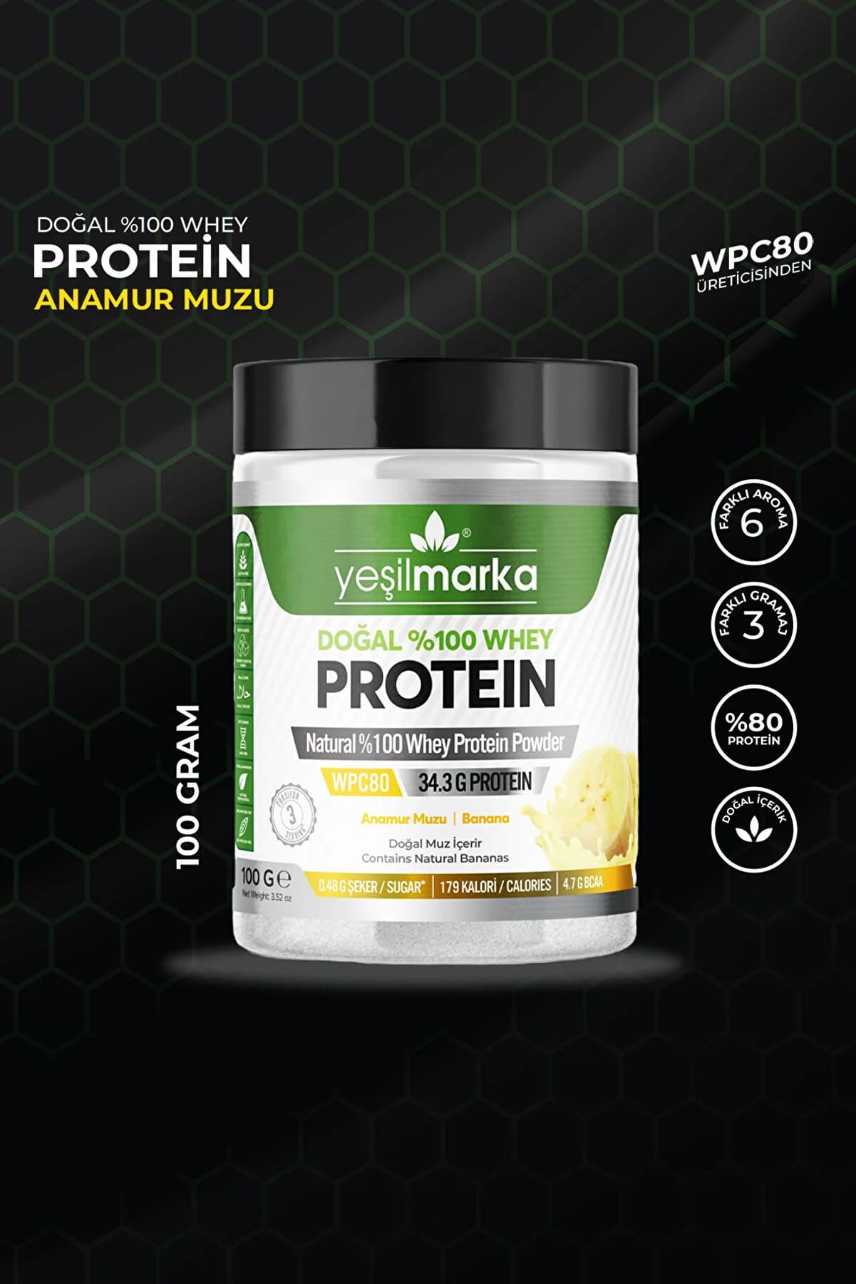 yeşilmarka Whey Protein Tozu - Anamur Muzu 100 g