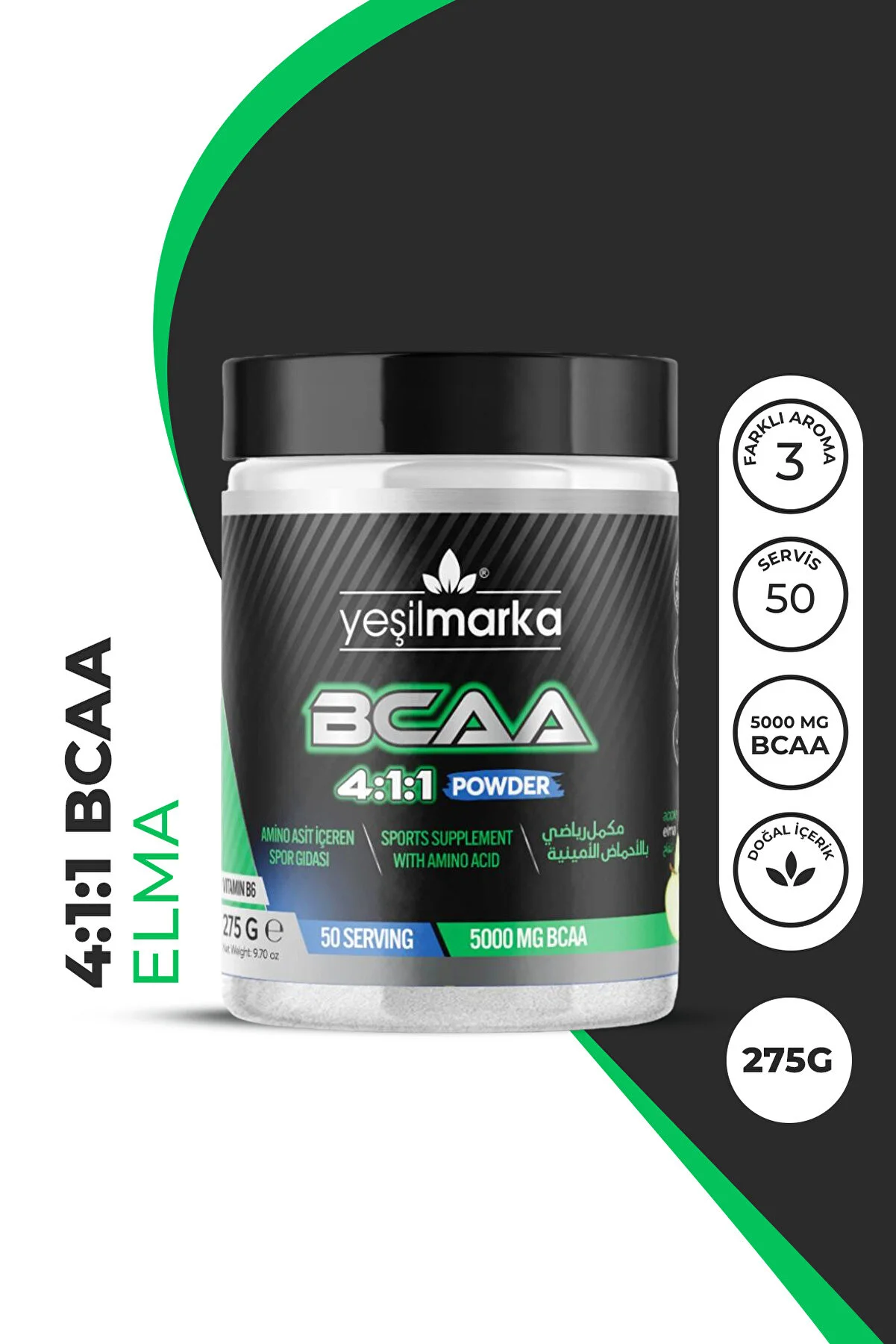 yeşilmarka Vegan Bcaa - Elmalı Amino Asit