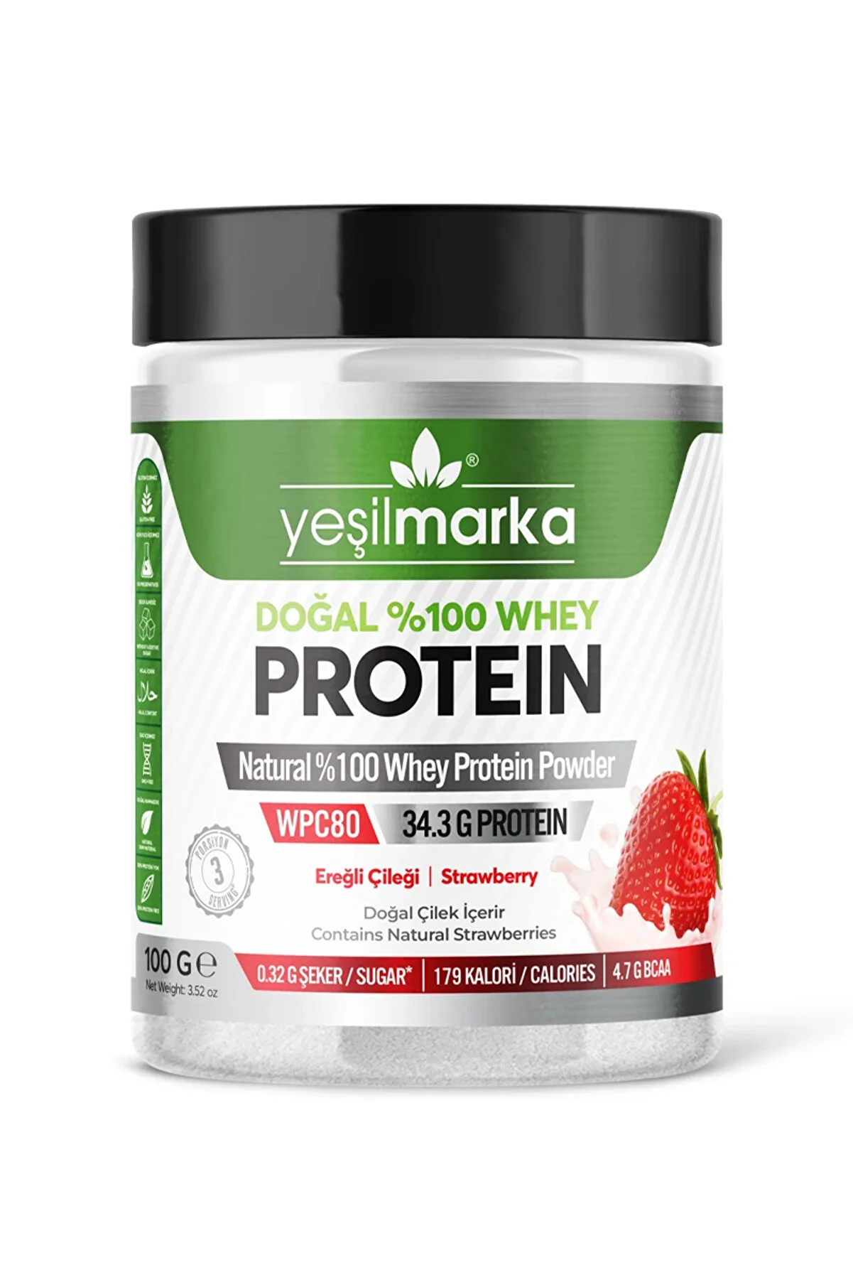 yeşilmarka Whey Protein Tozu - Ereğli Çileği 100 g