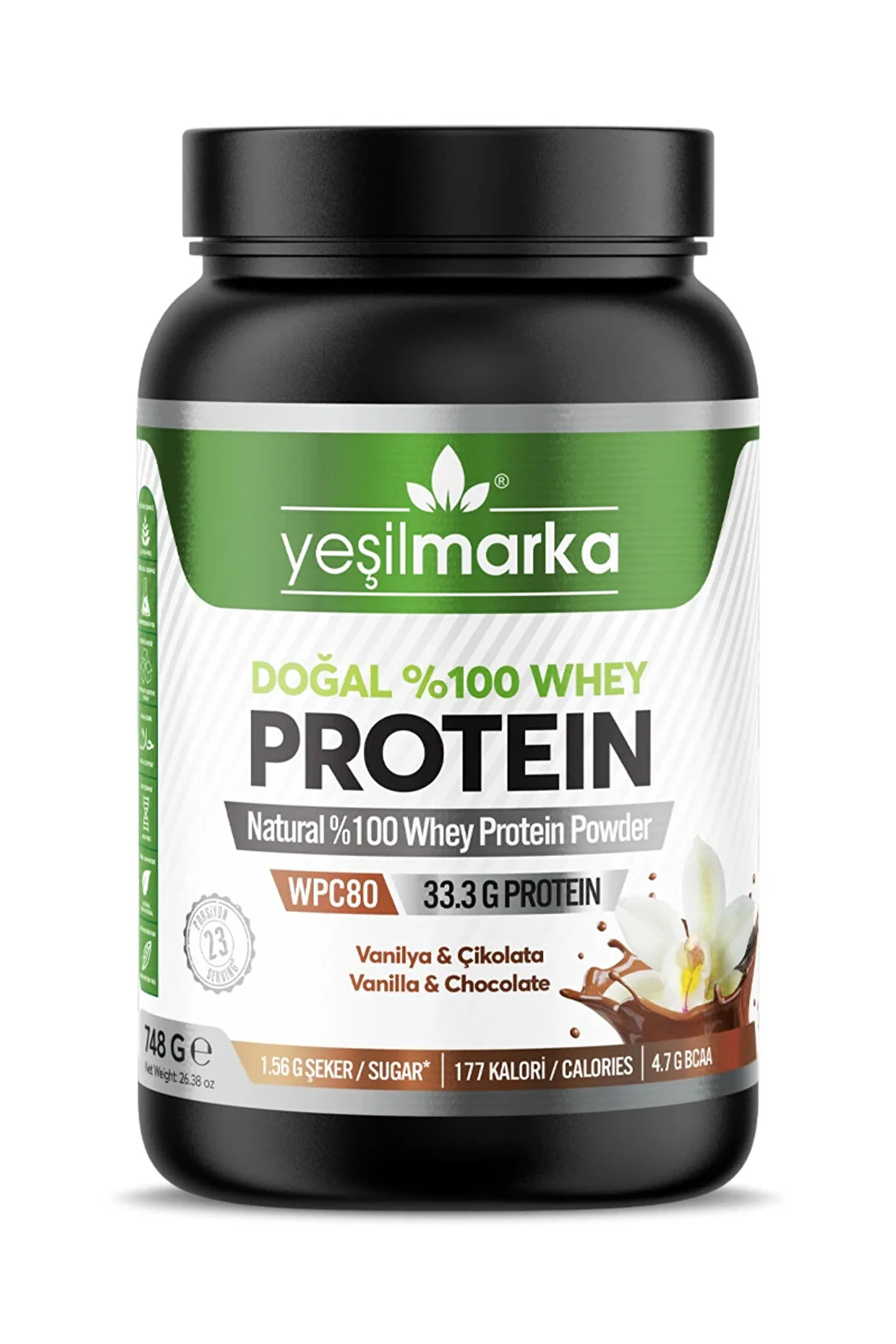 yeşilmarka Whey Protein Tozu Çikolata / Vanilya 748 gr