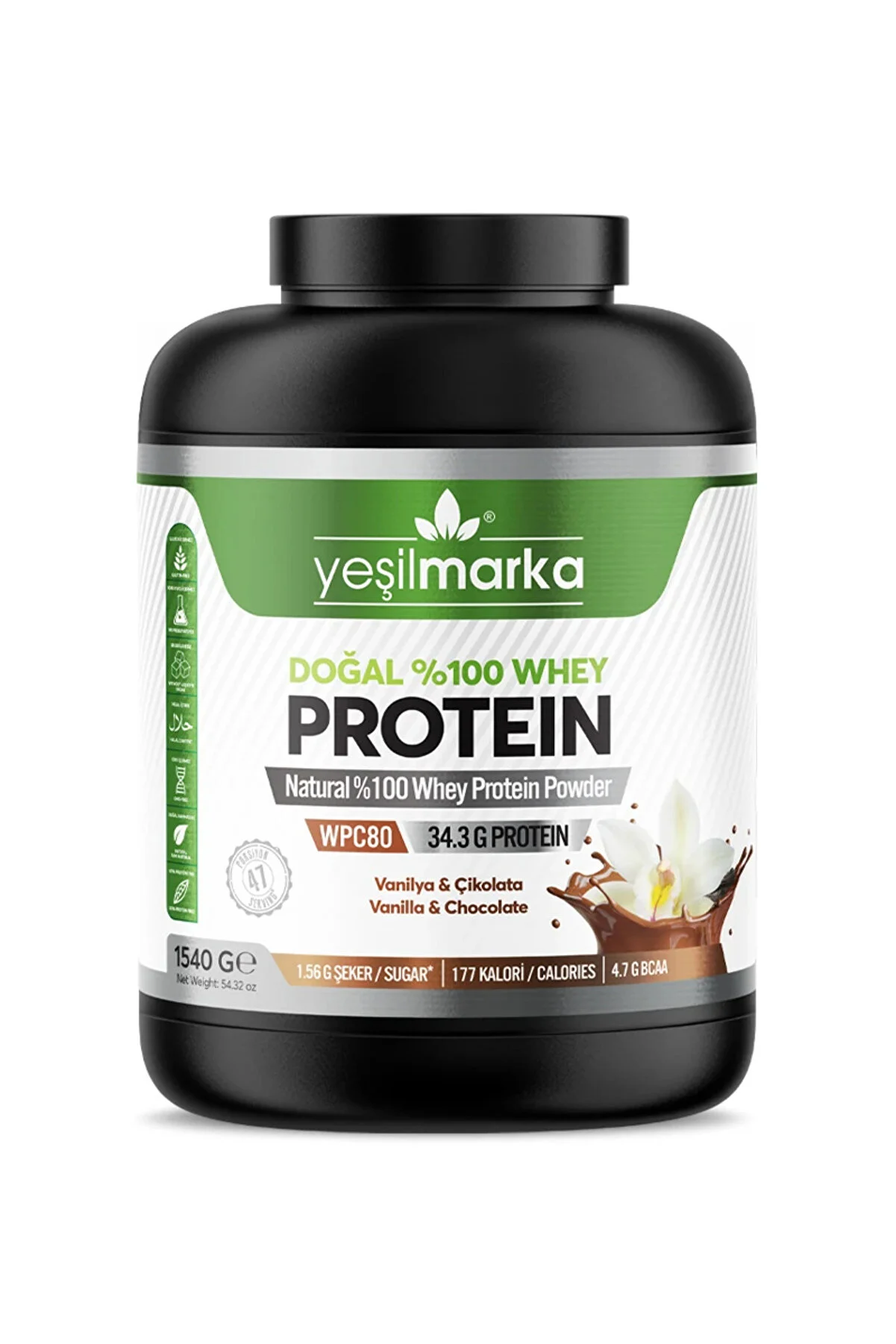 yeşilmarka Whey Protein Tozu Cikolata / Vanilya 1540 gr