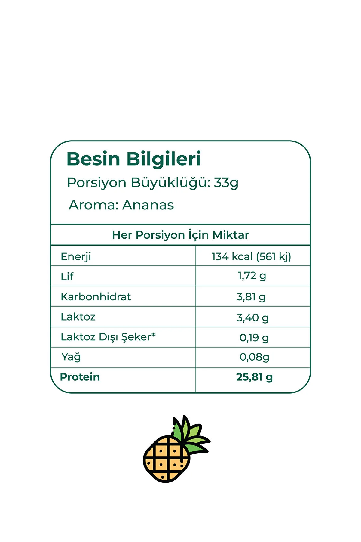 yeşilmarka Whey Protein Tozu– Ananas 1540g- Yerli Whey Protein Tozu Üreticisinden Tüketiciye