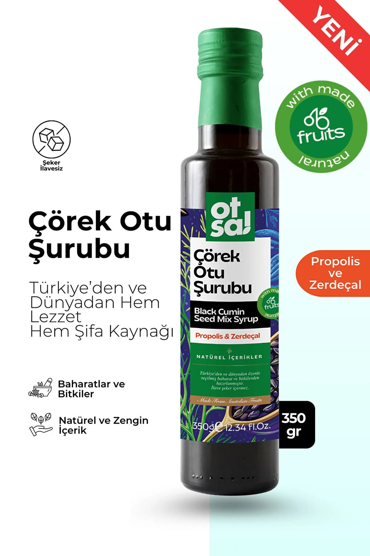 Otsa Çörek Otu Şurubu, Çörek Otu Ekstresi Ve Propolis Içeren Besleyici Karışım 350g