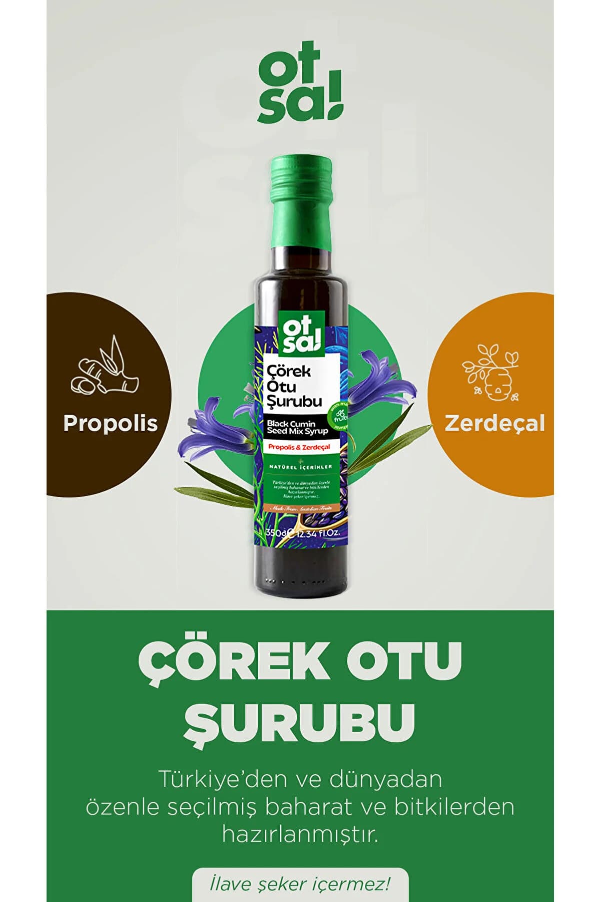 Otsa Çörek Otu Şurubu, Çörek Otu Ekstresi Ve Propolis Içeren Besleyici Karışım 350g