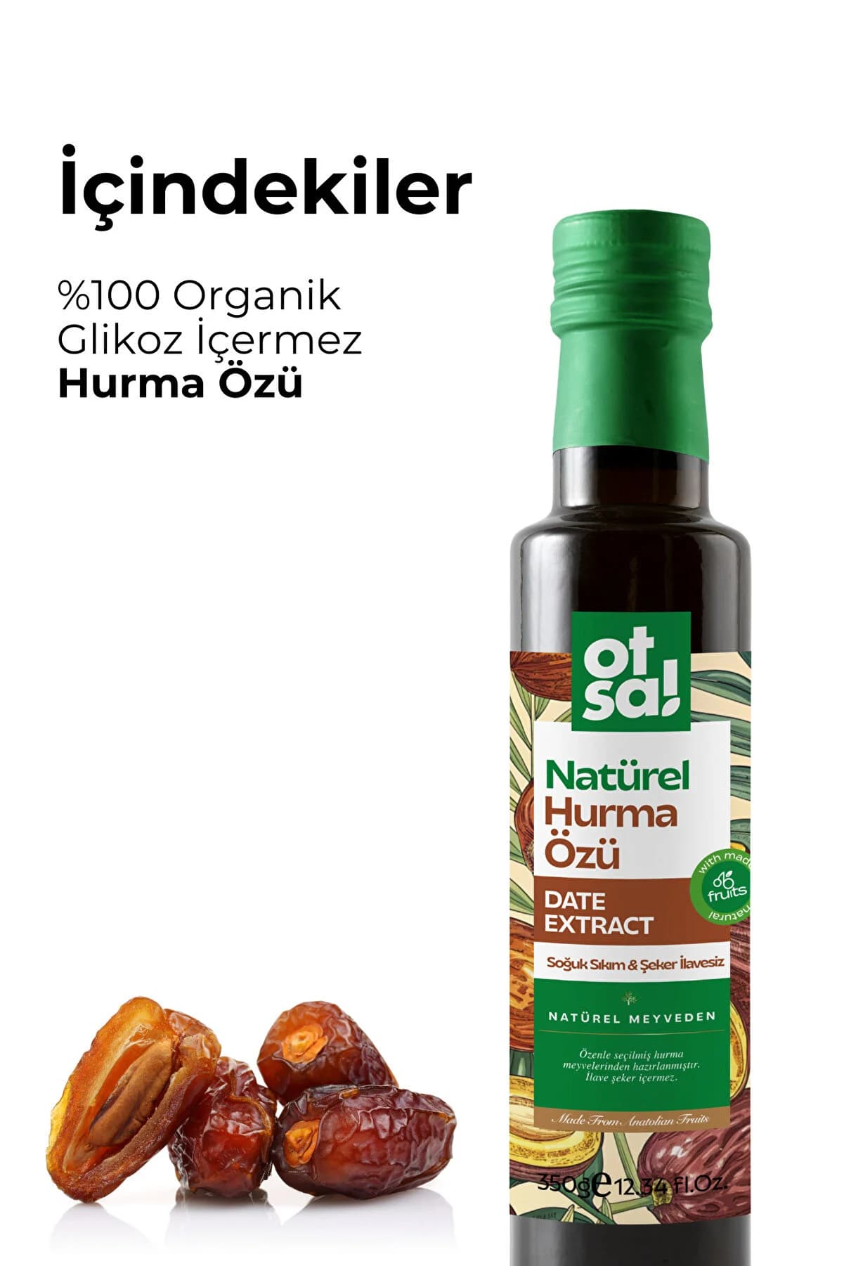 Otsa Doğal Enerji Kaynağı, Saf Hurmalardan Elde Edilen Zengin Hurma Özü 350g.