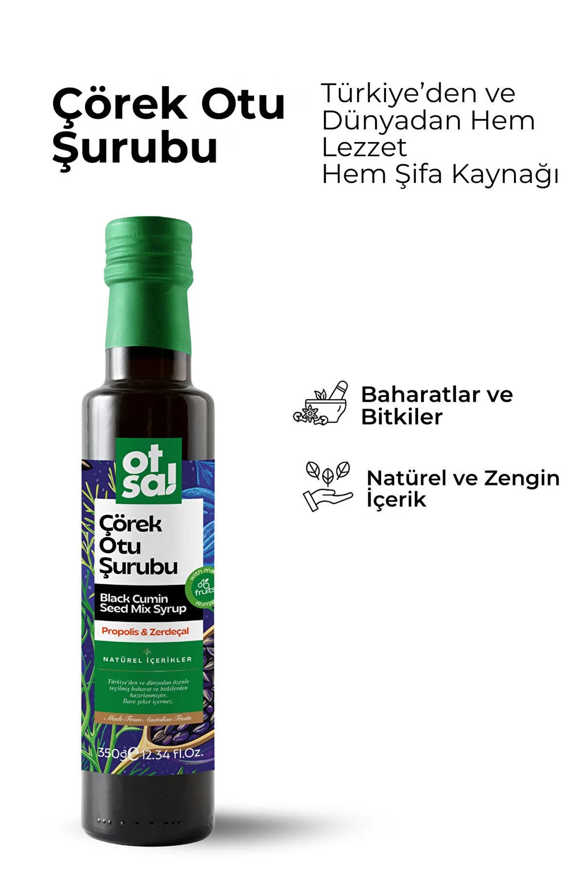Otsa Çörek Otu Şurubu, Çörek Otu Ekstresi Ve Propolis Içeren Besleyici Karışım 350g