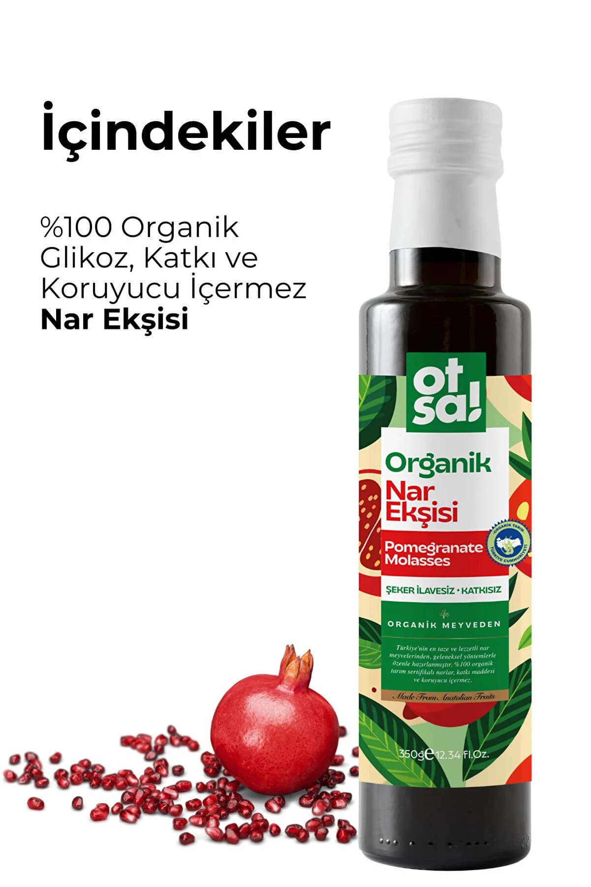 Green Label Otsa Doğal Organik Nar Ekşisi 350 gr | Katkısız, Glikozsuz, Yoğun Kıvam
