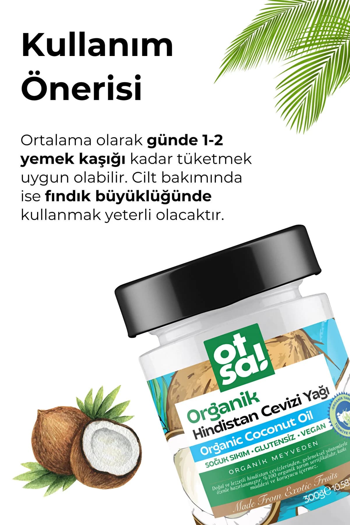 Otsa Organik Hindistan Cevizi Yağı 300 g