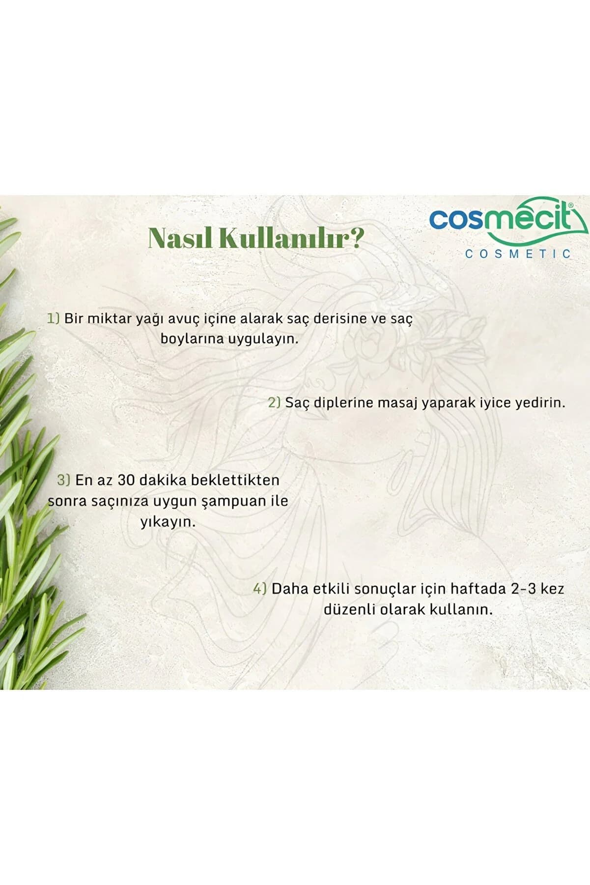 cosmecit Biberiye Saç Bakım Yağı 100ml - Besleyici & Güçlendirici Bitkisel Formül