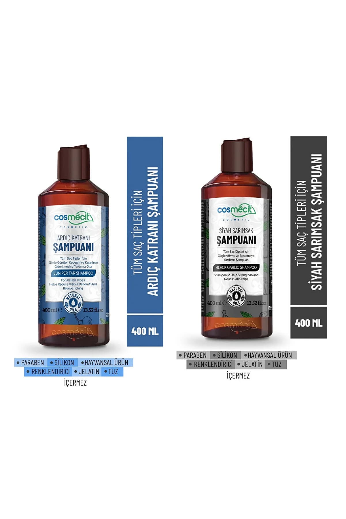 cosmecit Ardıç Katranlı + Siyah Sarımsaklı Şampuan 2'li set