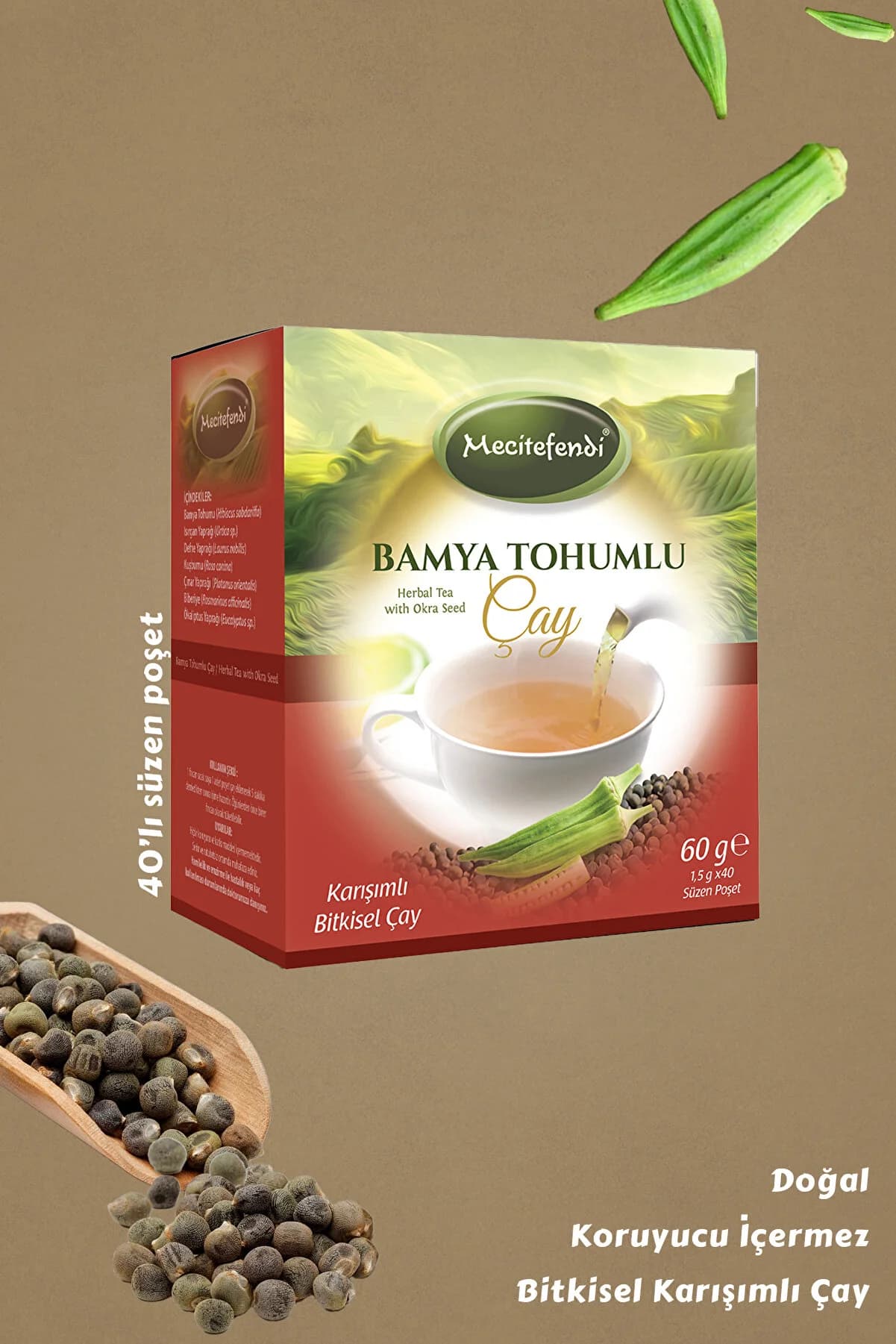 Mecitefendi Bamya Tohumlu Çay (SÜZEN POŞET 40'LI)