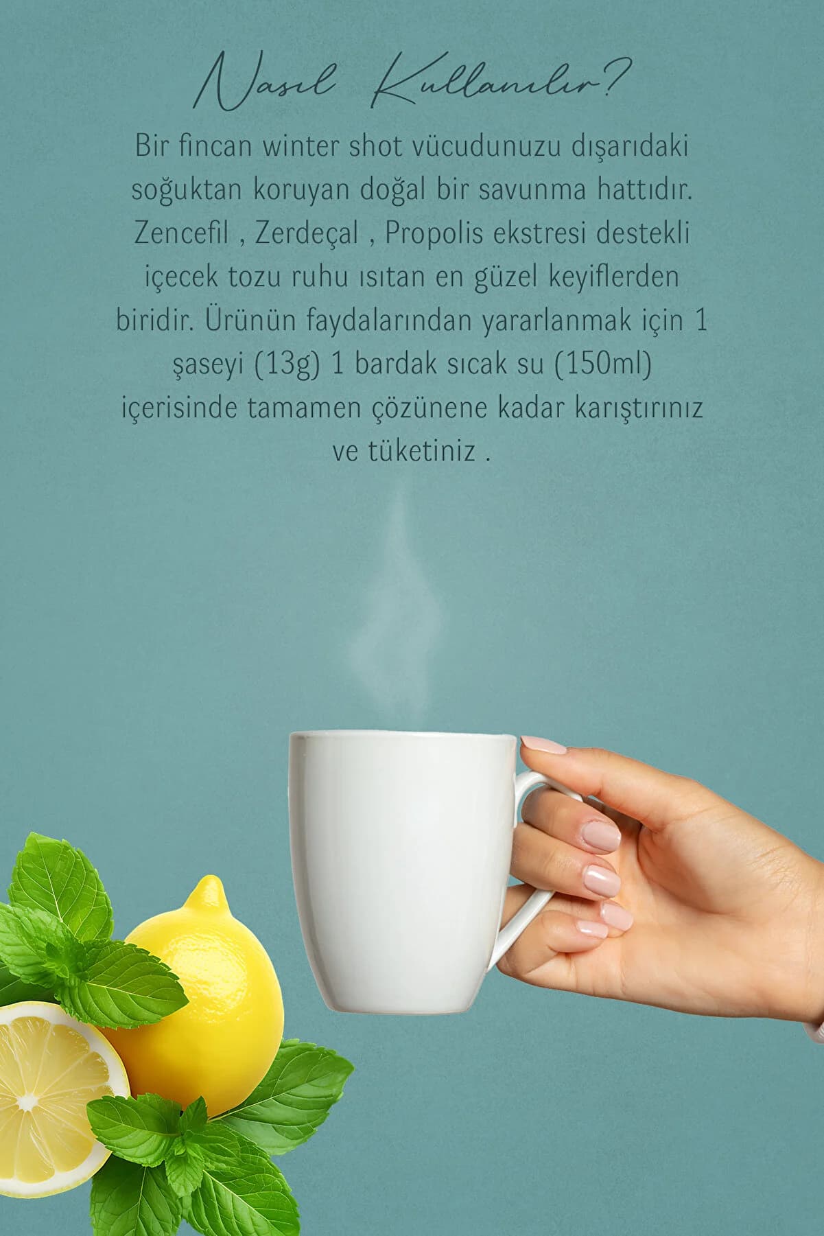 Mecitefendi Winter Shot Nane Limon Aromalı Içecek Tozu