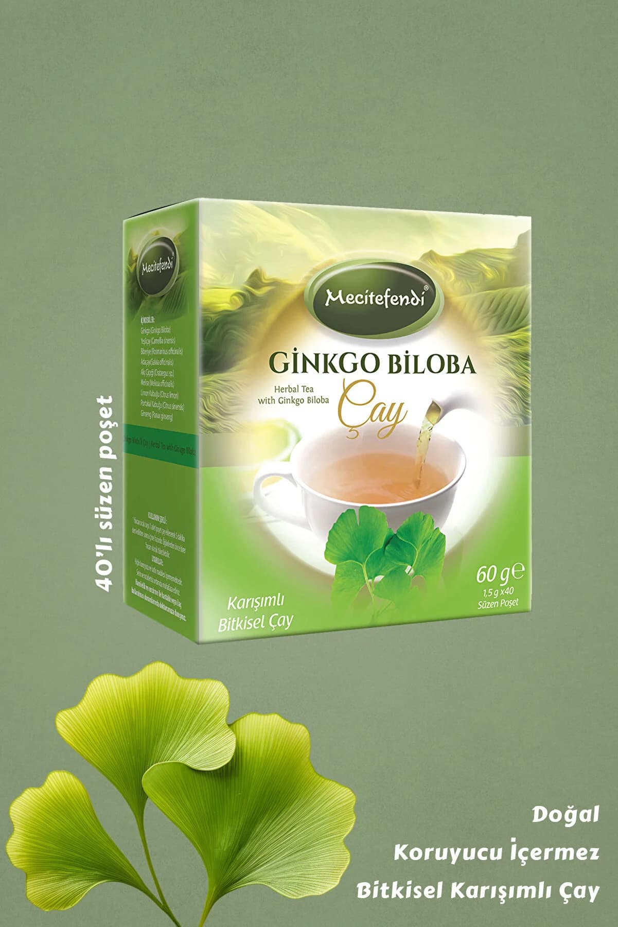 Mecitefendi Ginkgo Bilobalı Çay Süzen Poşet 40'lı