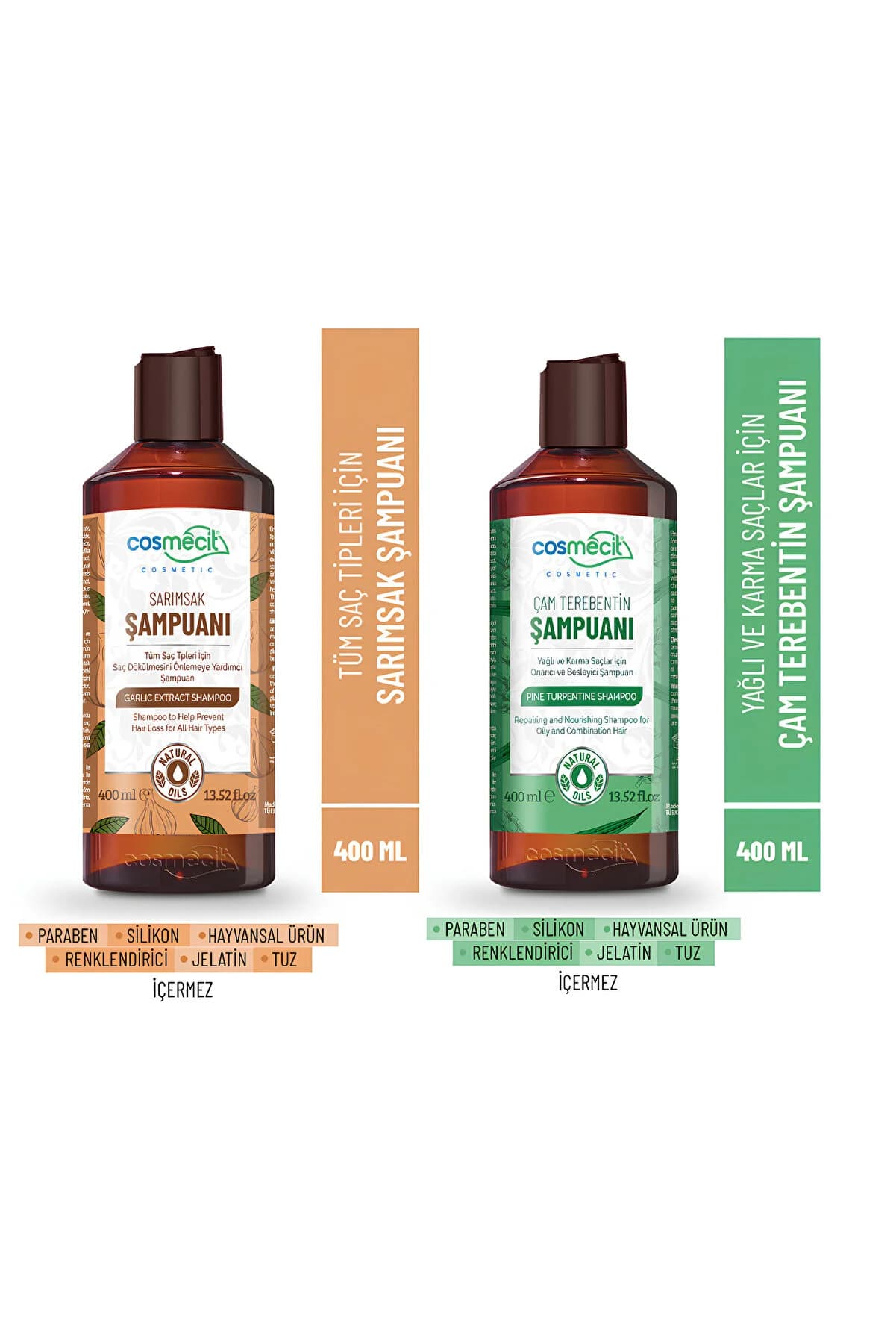 cosmecit Sarımsak + Çam Terebentin Şampuan 2'li Set (2*400ML)